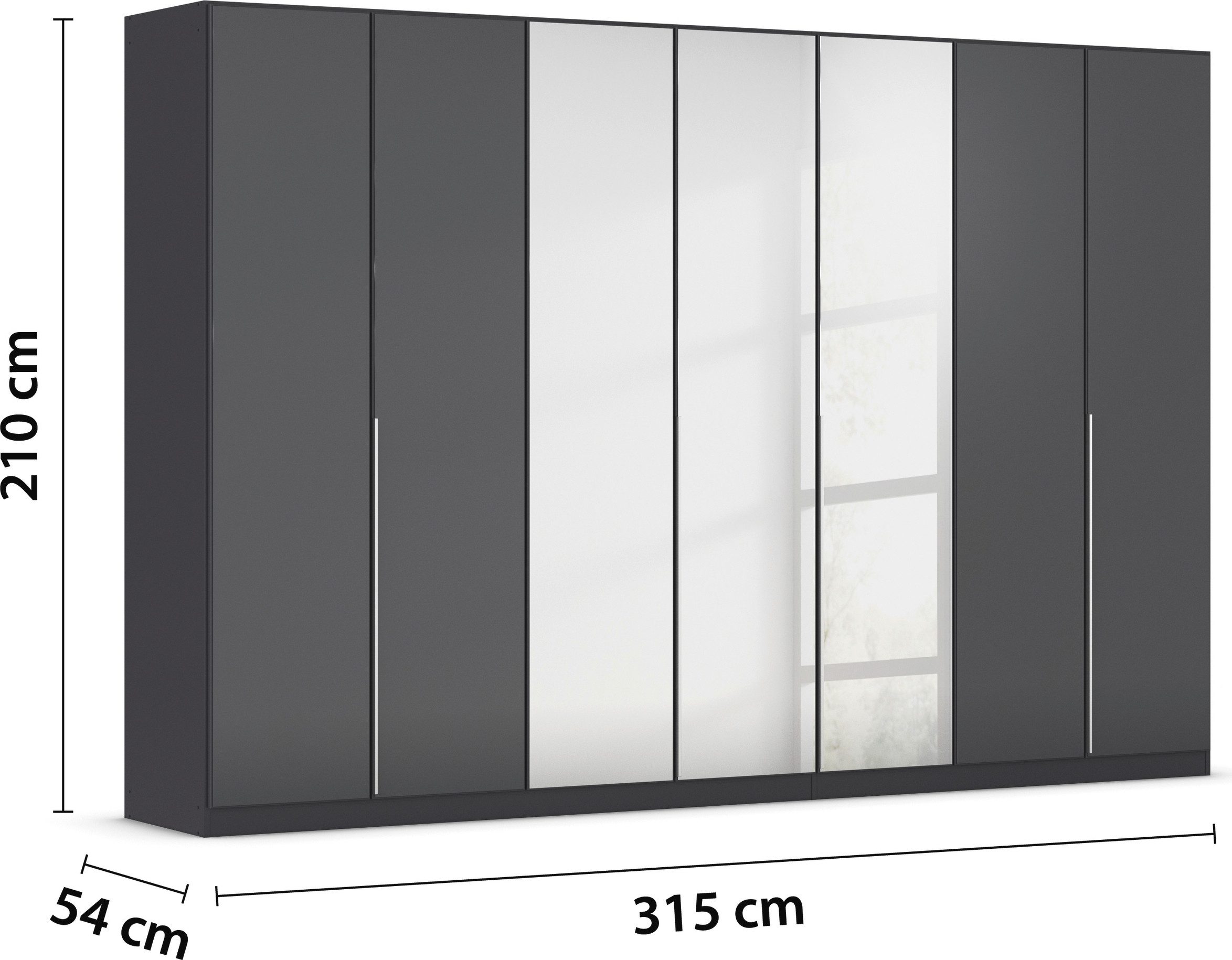 rauch Draaideurkast Kledingkasten kast garderobe AGORDO met glazen front doordachte binnenuitrusting, in 6 breedtes en 2 hoogtes made in germany