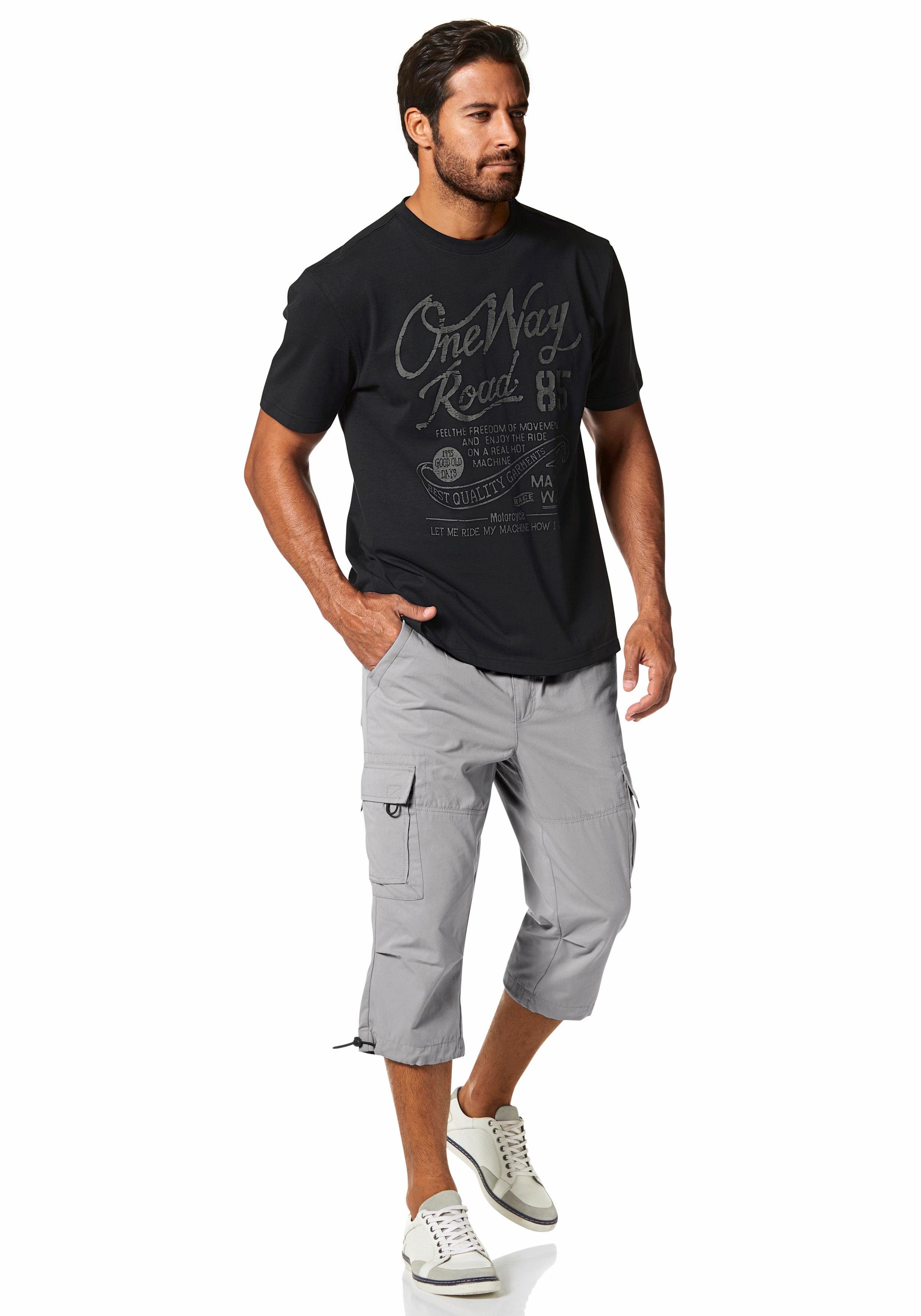 Man's World T-shirt Korte mouwen, regular fit, met print, ronde hals, in used-look