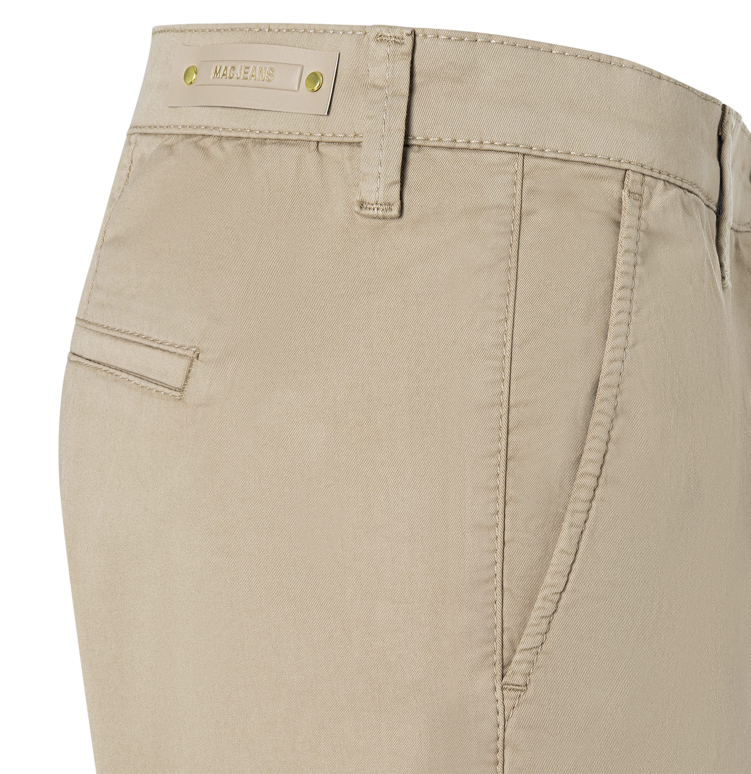 MAC Chino turn up met subtiele glans elegant en sportief tegelijk