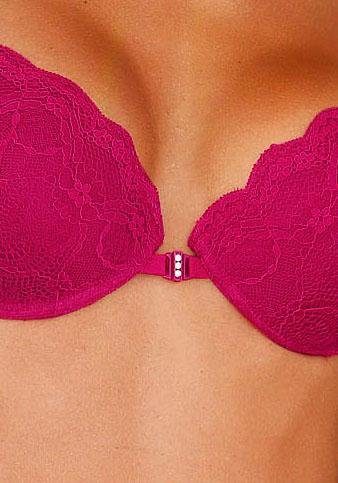 Lascana Push-up-bh met praktische voorknopsluiting en delicate spaghettibandjes, lingerie
