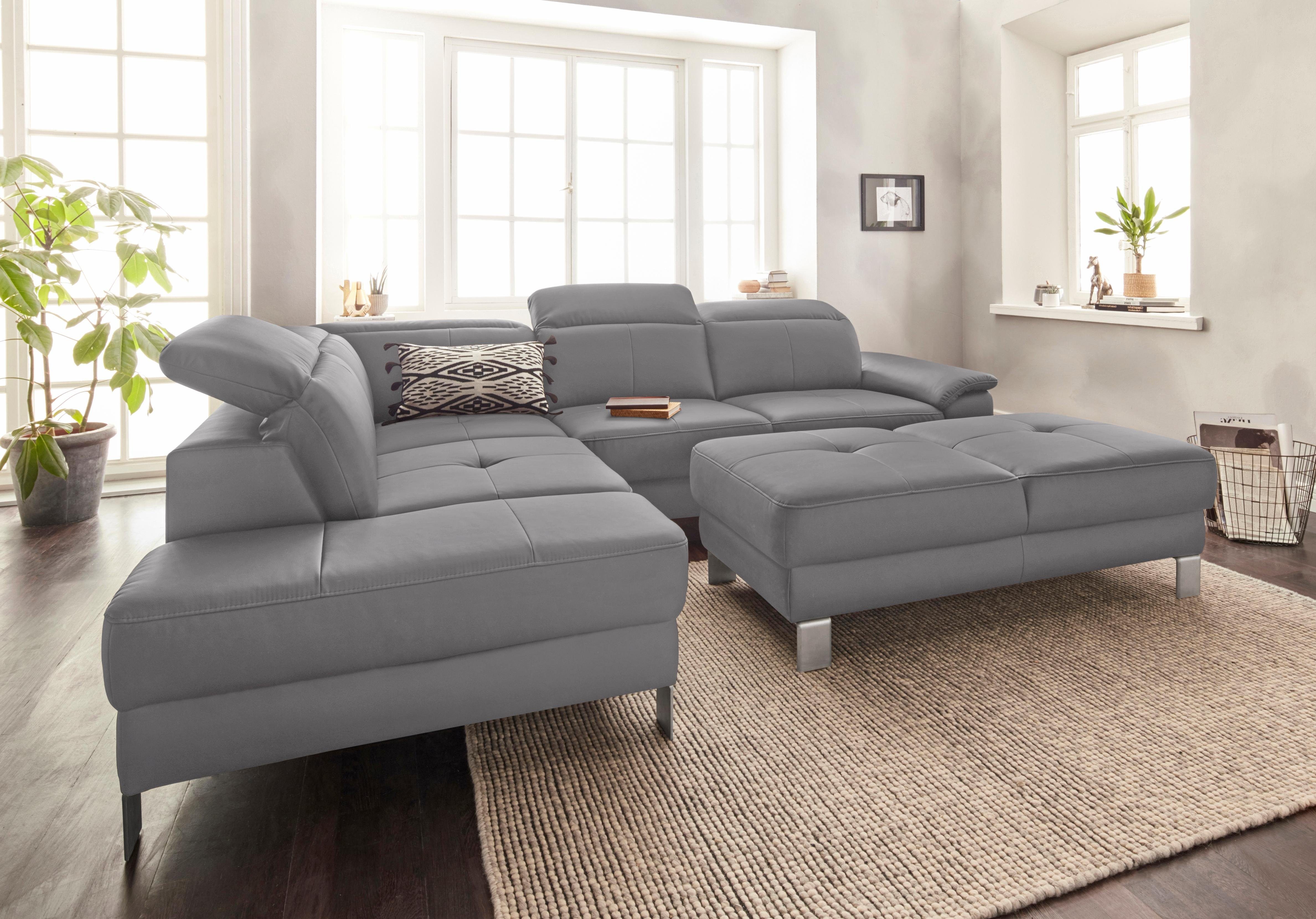 exxpo - sofa fashion Hoekbank Mantua, L-vorm met hoofd- of rugverstelling, bedfunctie en bedlade