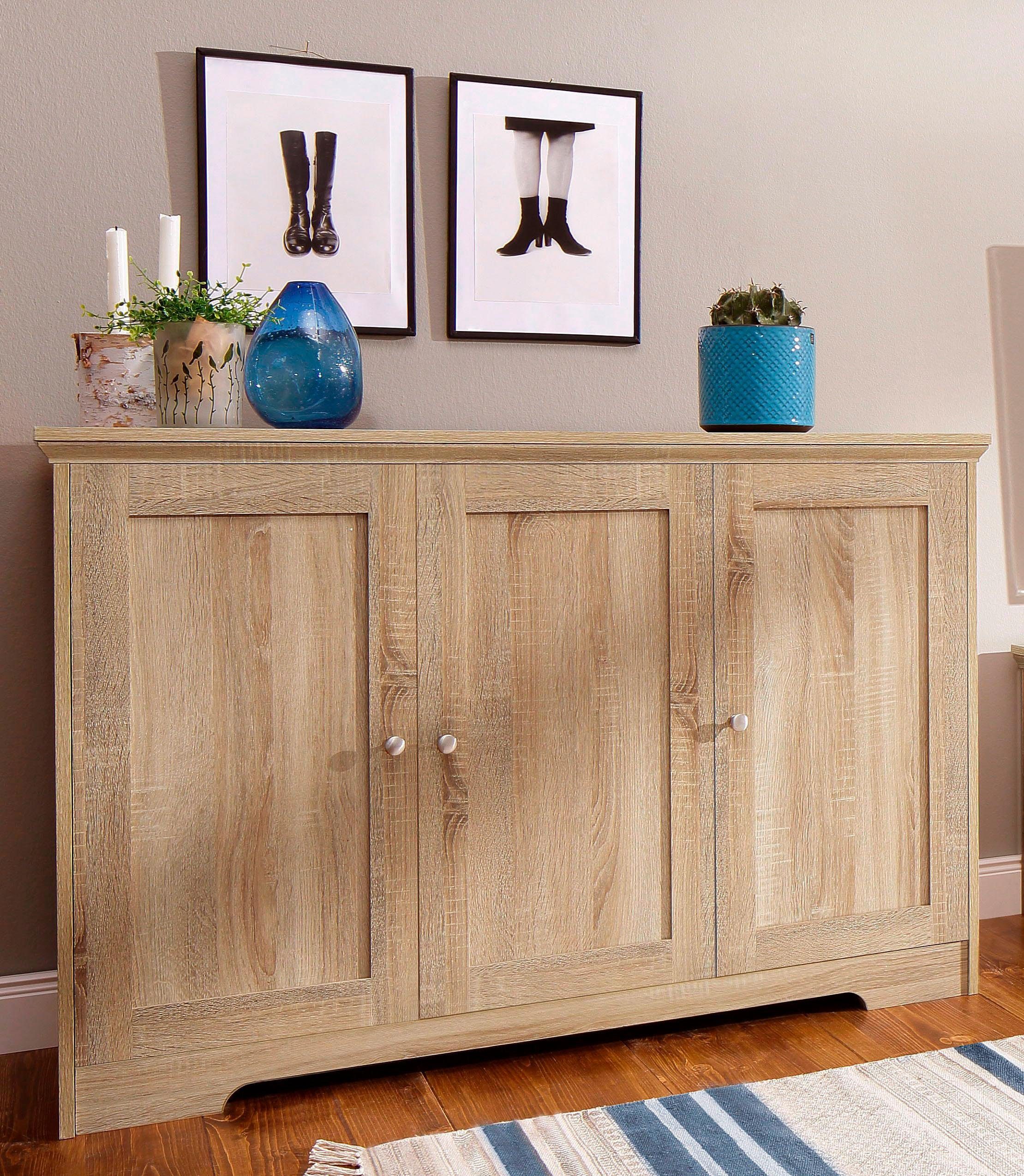 Home affaire Dressoir Nanna Commode, breedte 118 cm dressoirs maat 120x39x80 cm bruin