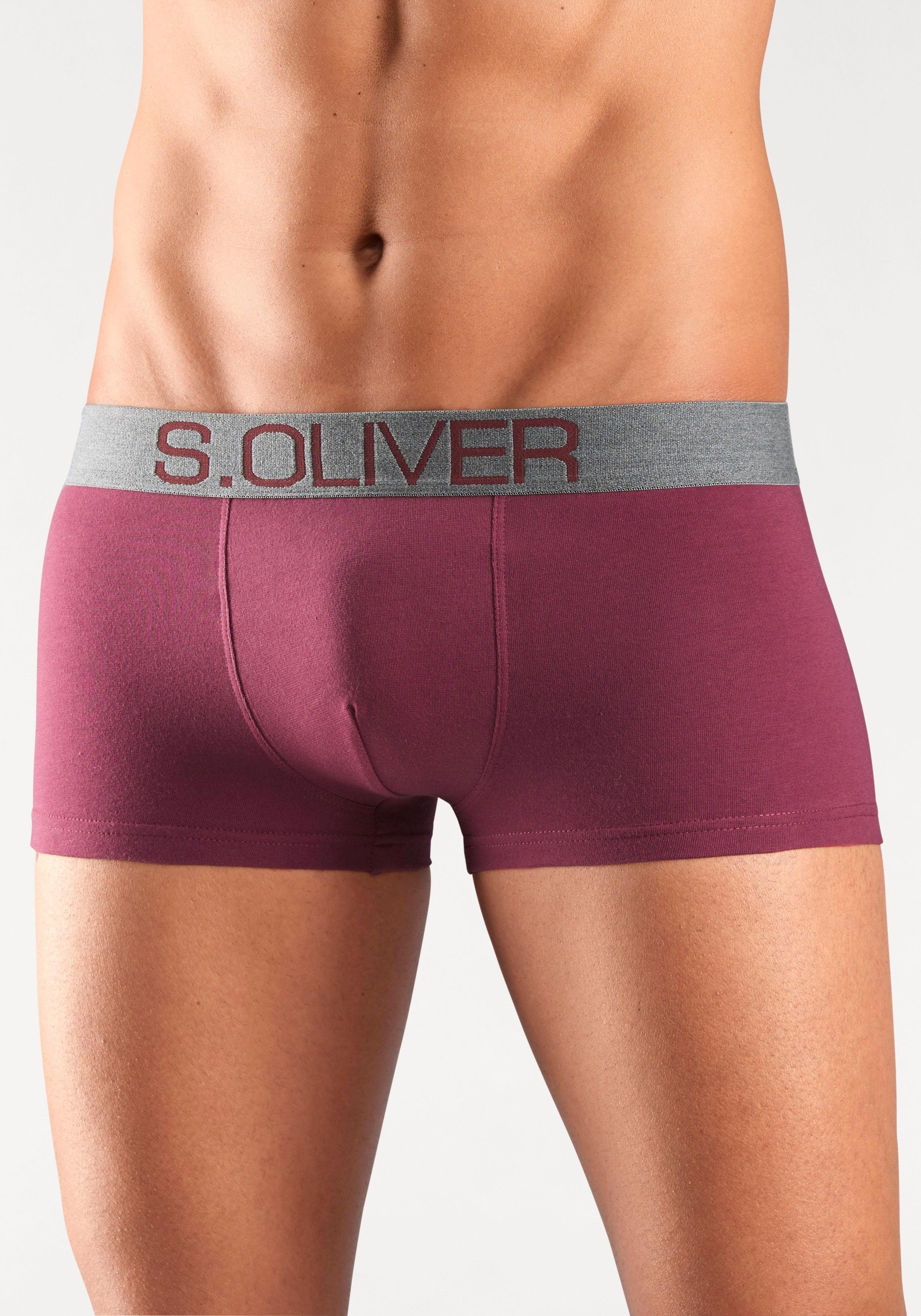 s.Oliver RED LABEL Beachwear Hipster strak zittende boxershorts voor heren van katoenmix (set, 4 stuks)