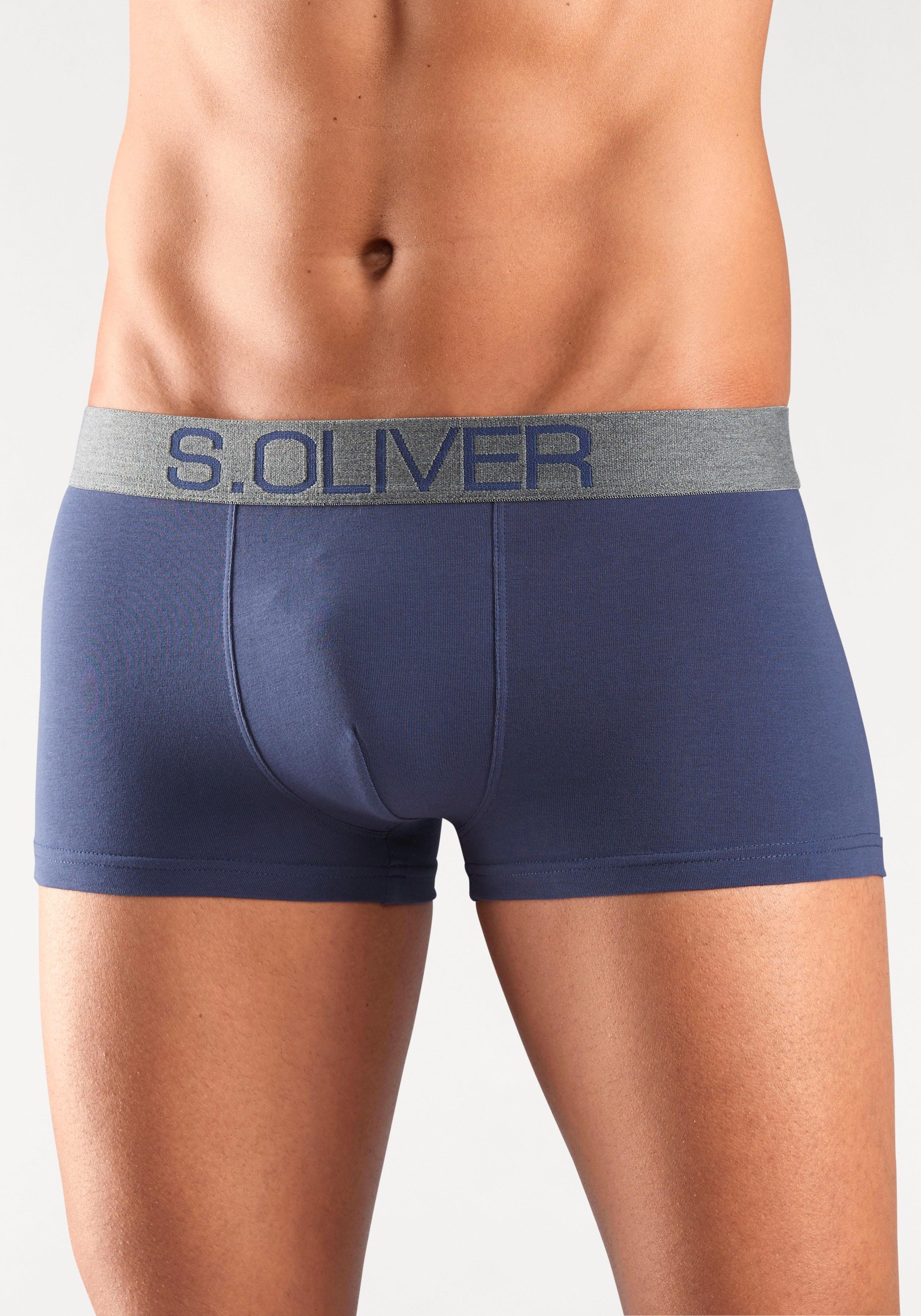 s.Oliver RED LABEL Beachwear Hipster strak zittende boxershorts voor heren van katoenmix (set, 4 stuks)