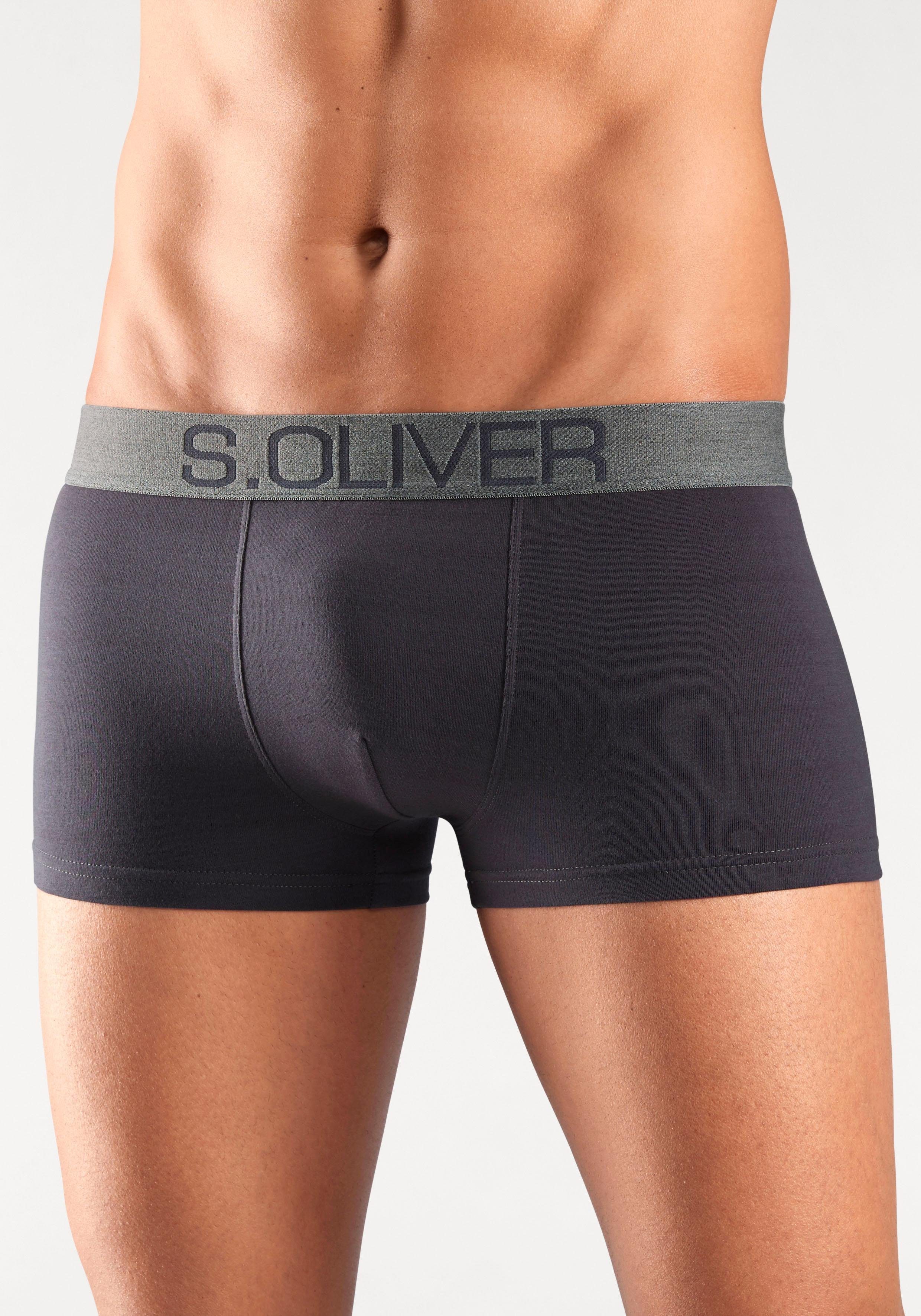s.Oliver RED LABEL Beachwear Hipster strak zittende boxershorts voor heren van katoenmix (set, 4 stuks)