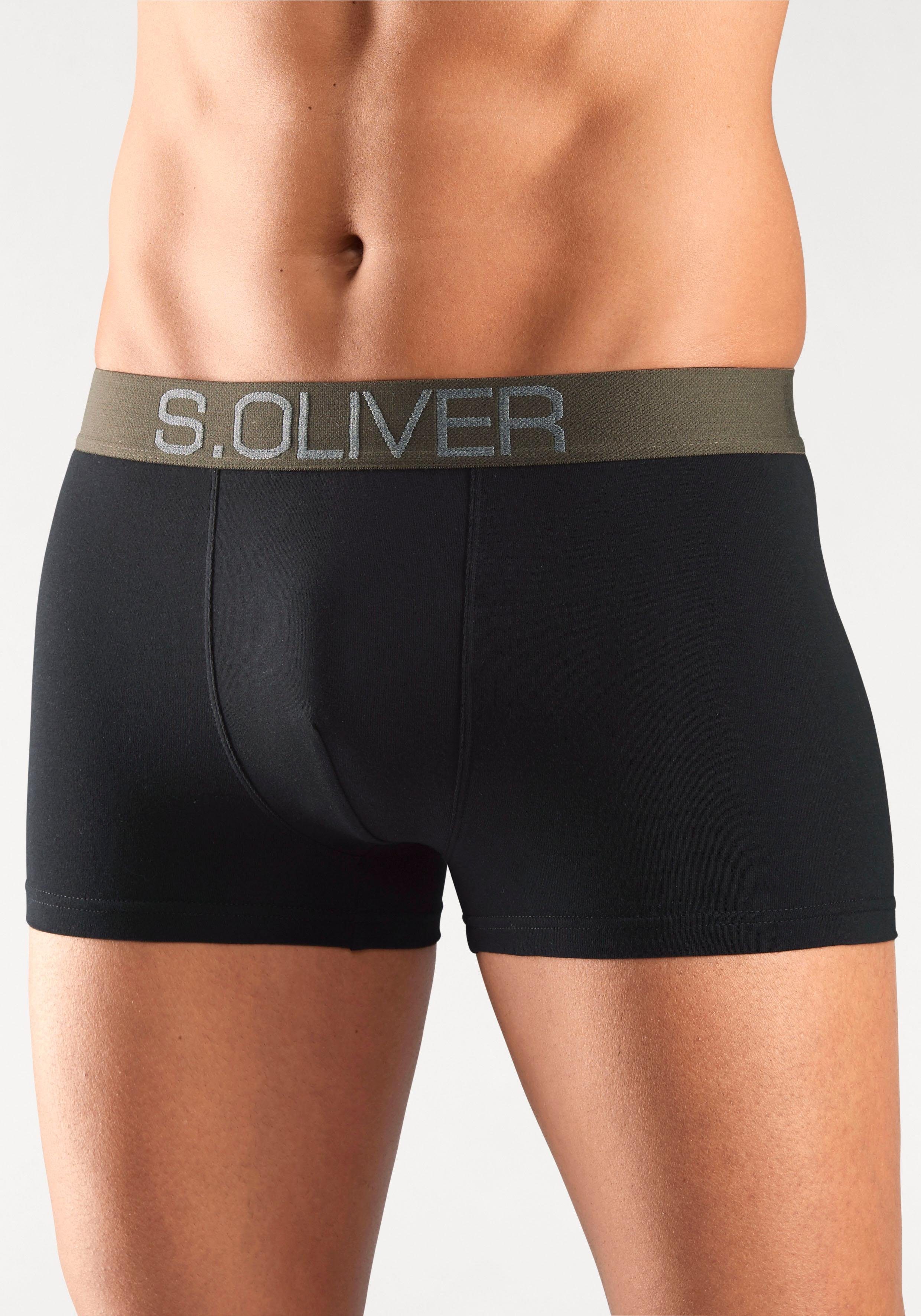 s.Oliver RED LABEL Beachwear Boxershort voor heren met contrastkleurige weefband (set, 4 stuks) heren boxershorts maat XL zwart