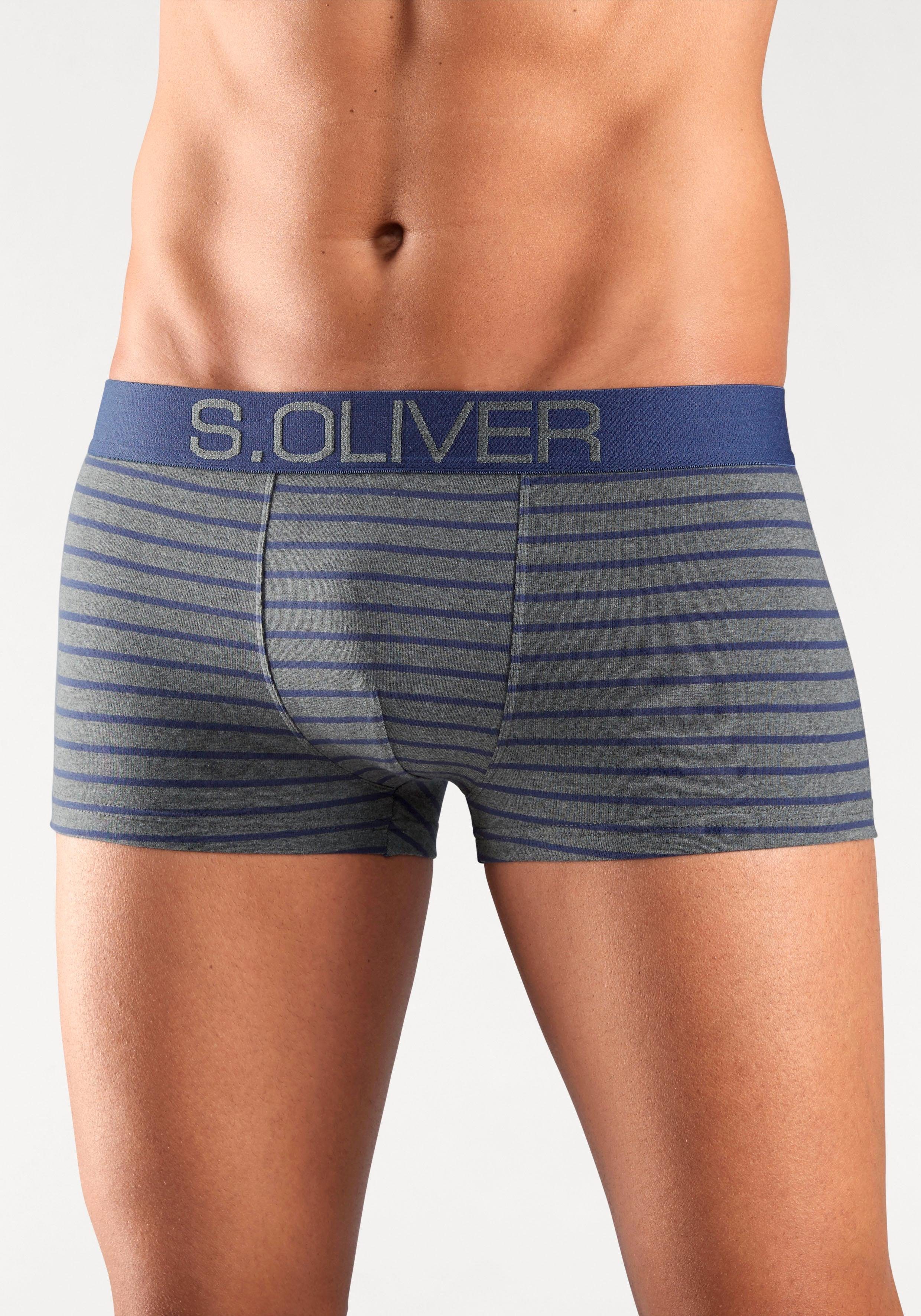 s.Oliver RED LABEL Beachwear Hipster strak zittende boxershorts voor heren van katoenmix (set, 4 stuks)