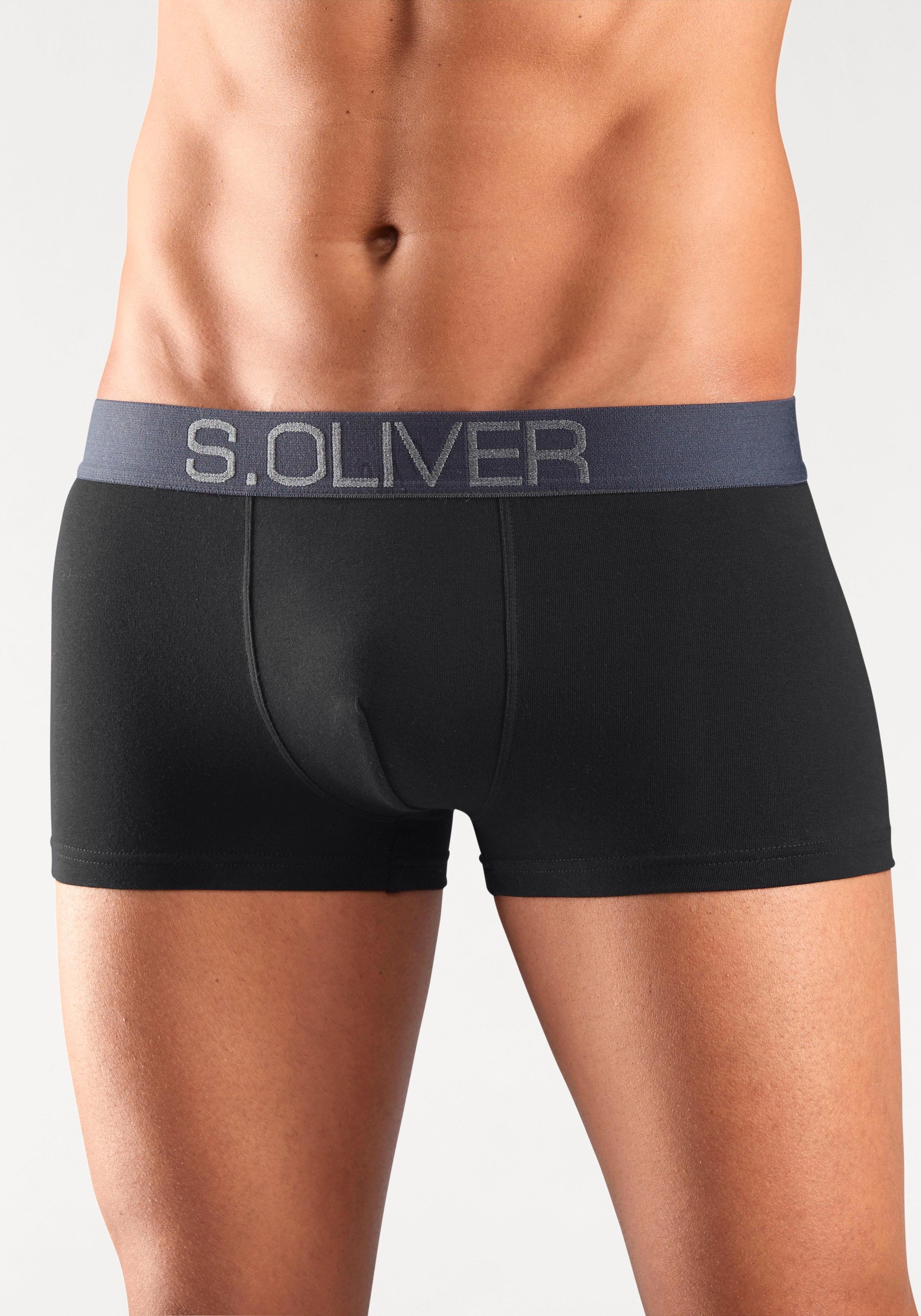 s.Oliver RED LABEL Beachwear Hipster strak zittende boxershorts voor heren van katoenmix (set, 4 stuks)