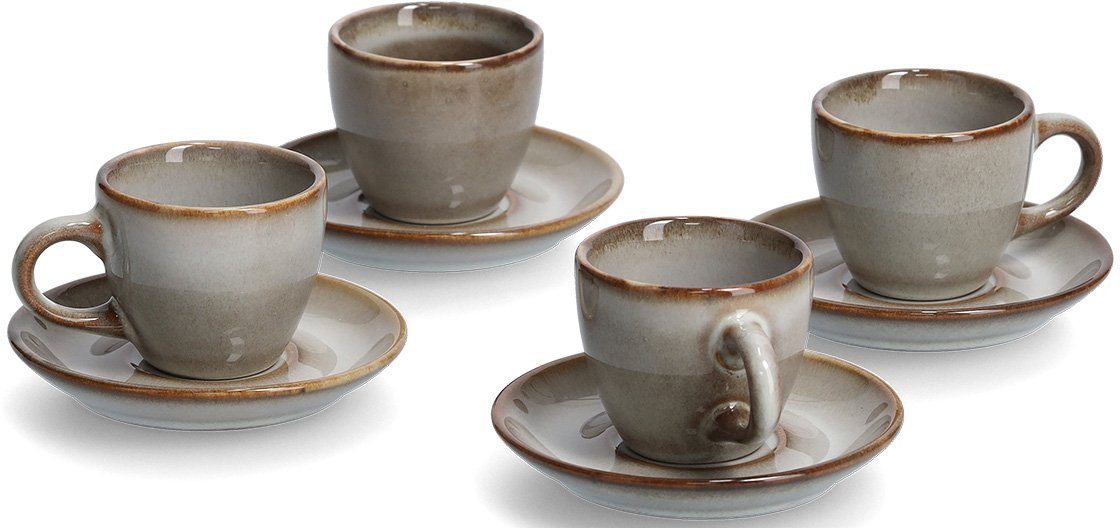 Zeller Present Espressokopje vaatwasmachinebestendig, 8-delig (4 kopjes, 4 schotels) (set, 8-delig)