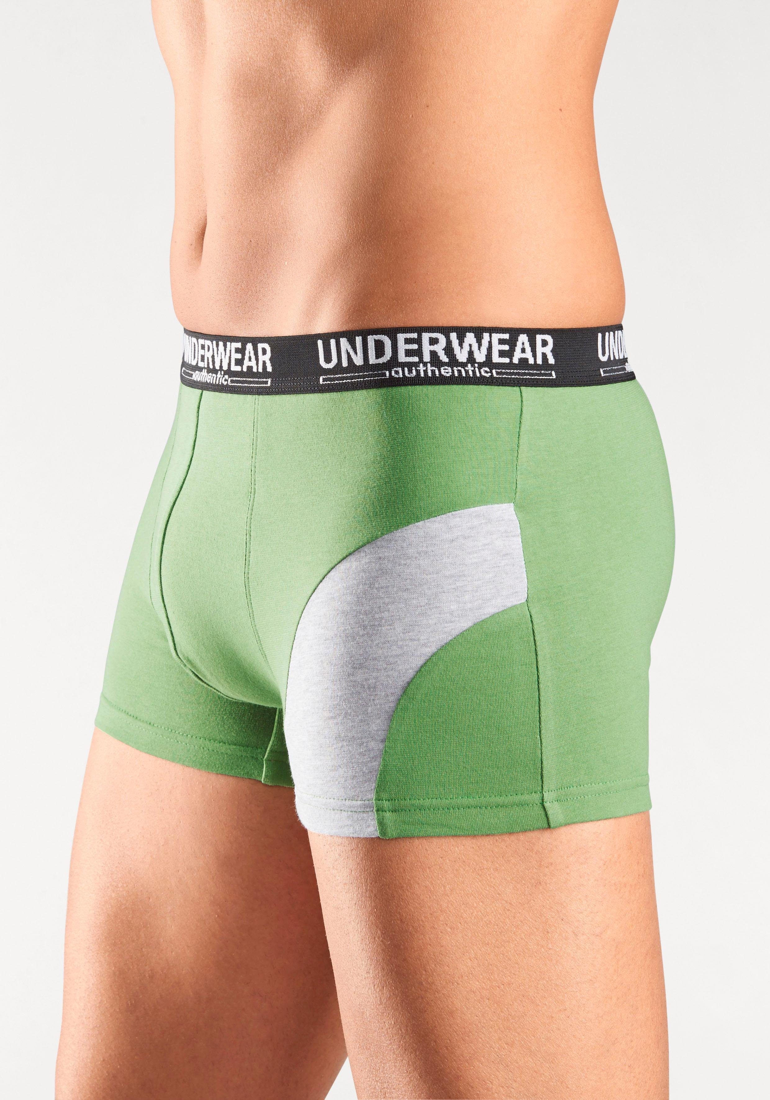 AUTHENTIC UNDERWEAR Boxershort voor heren met een contrastkleurige inzet (set, 4 stuks)