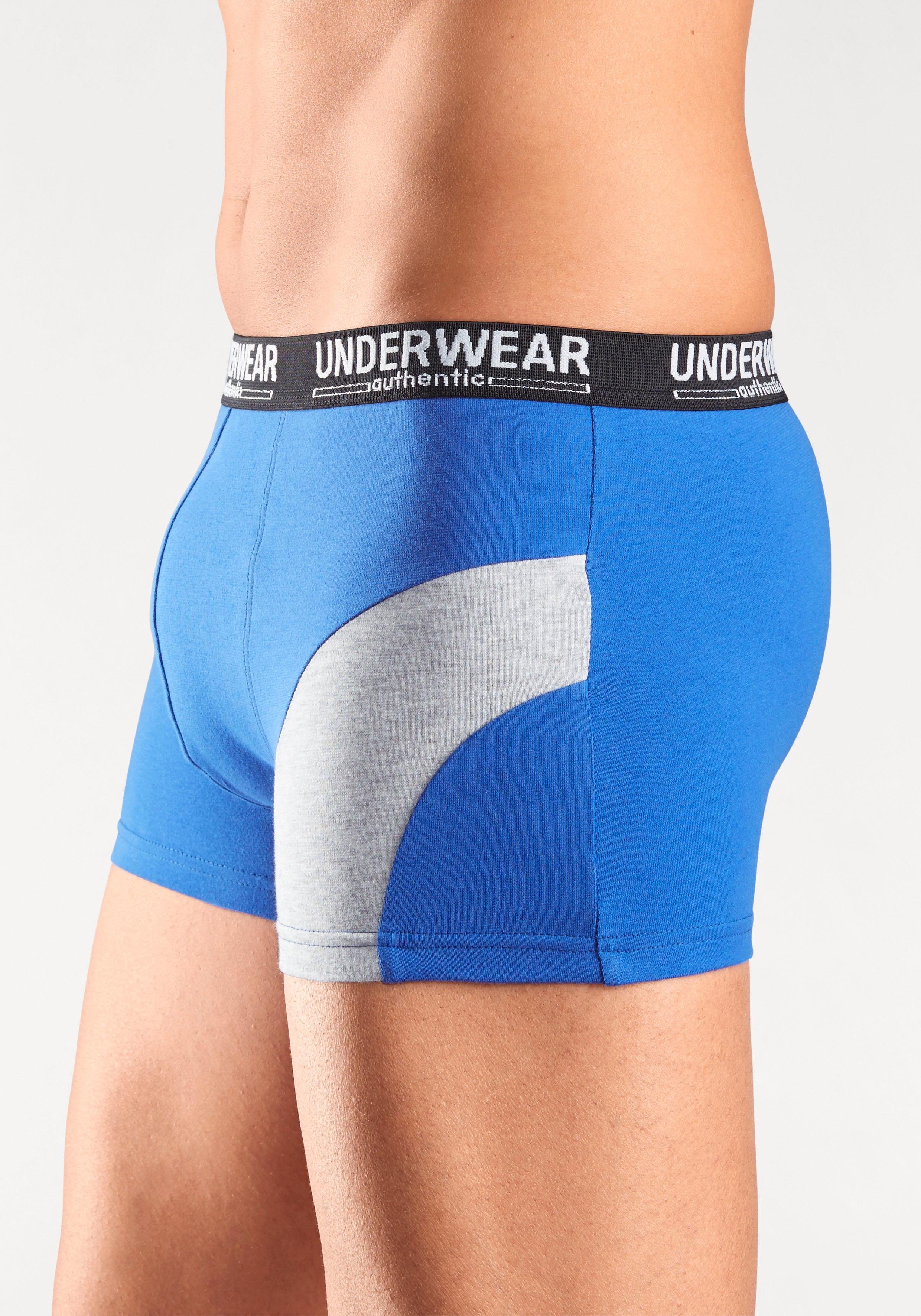 AUTHENTIC UNDERWEAR Boxershort voor heren met een contrastkleurige inzet (set, 4 stuks)