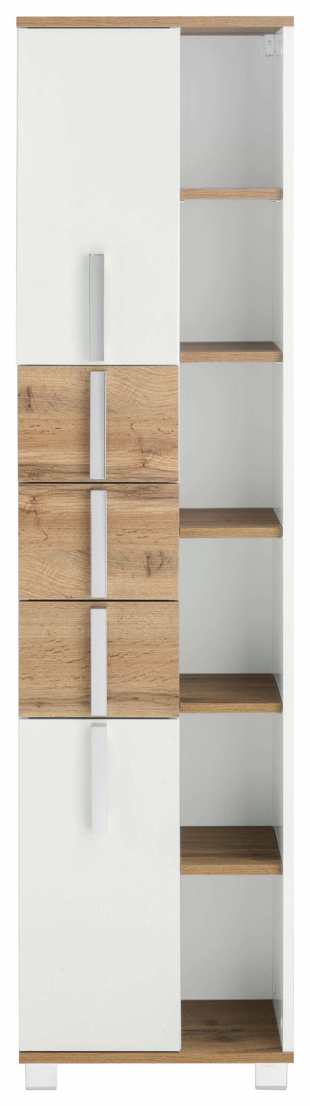 Schildmeyer Hoge kast Kampen made in Germany Hoogte 163,7 cm, met metalen handgrepen, bergruimte door open schappen