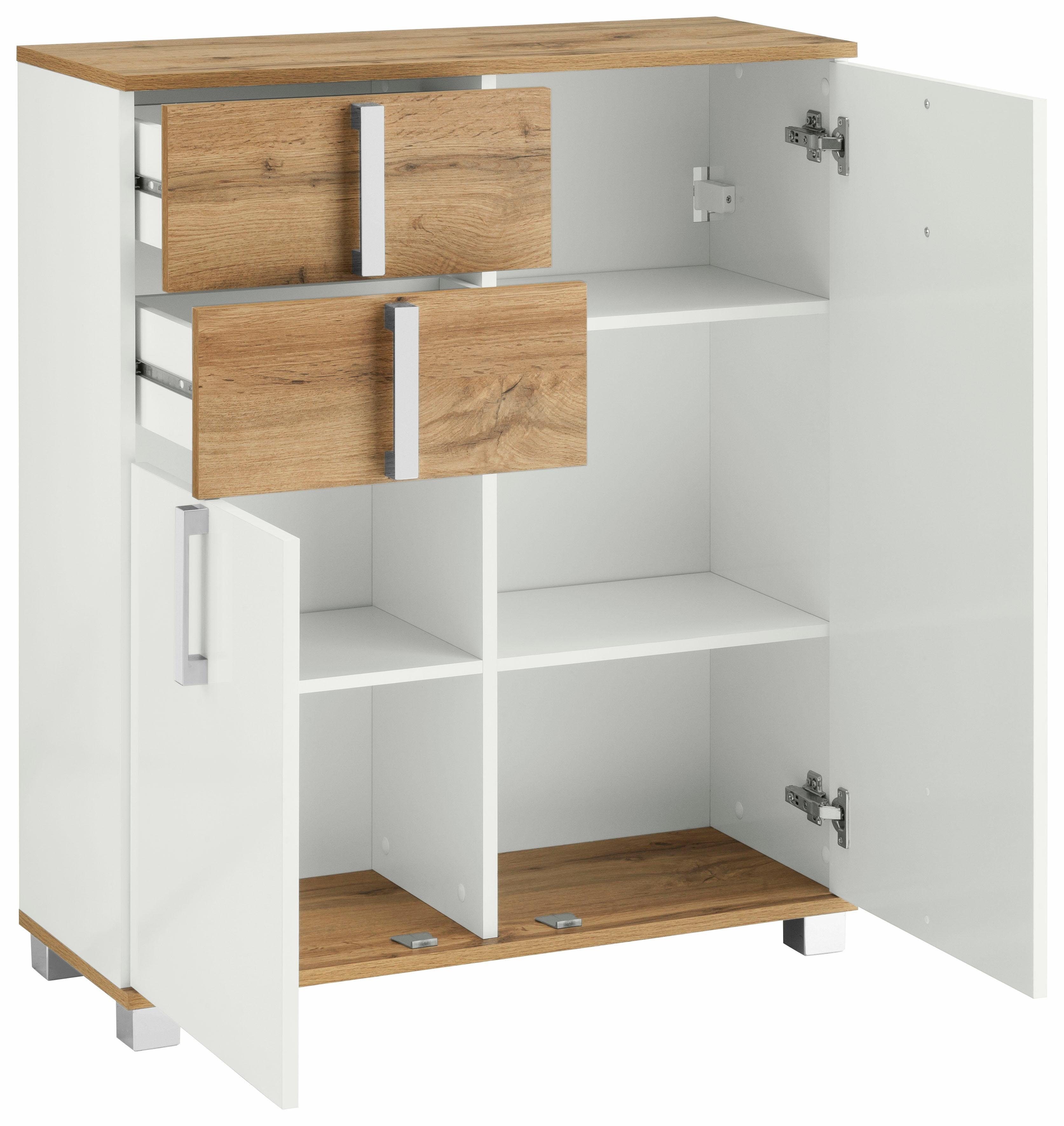Schildmeyer Badkamerkast Kampen made in Germany Breedte 80,6 cm, met metalen handgrepen, deuren met soft-closetechniek