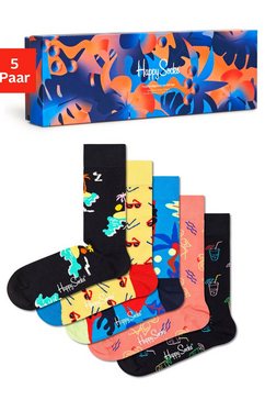 happy socks sokken tropical night in zomerse cadeauverpakking (box, 5 paar) multicolor