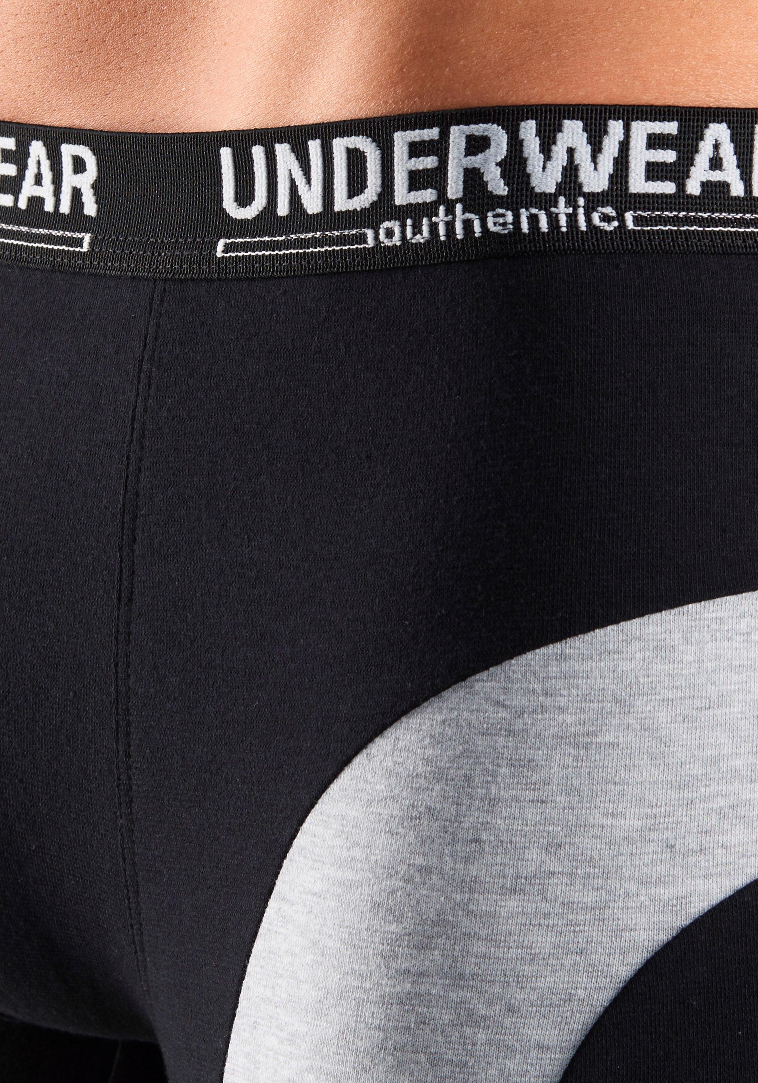 AUTHENTIC UNDERWEAR Boxershort voor heren met een contrastkleurige inzet (set, 4 stuks)