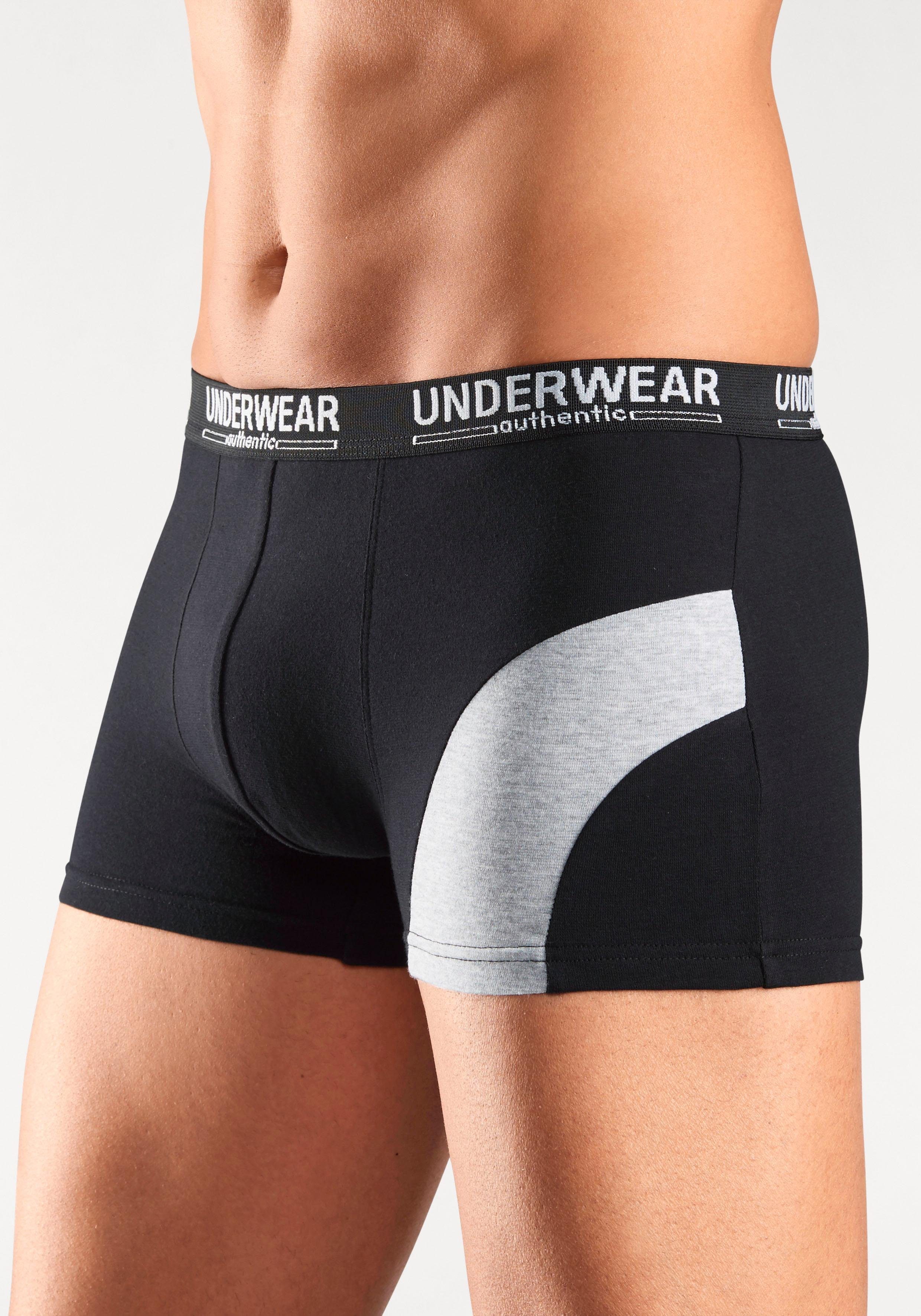 AUTHENTIC UNDERWEAR Boxershort voor heren met een contrastkleurige inzet (set, 4 stuks)