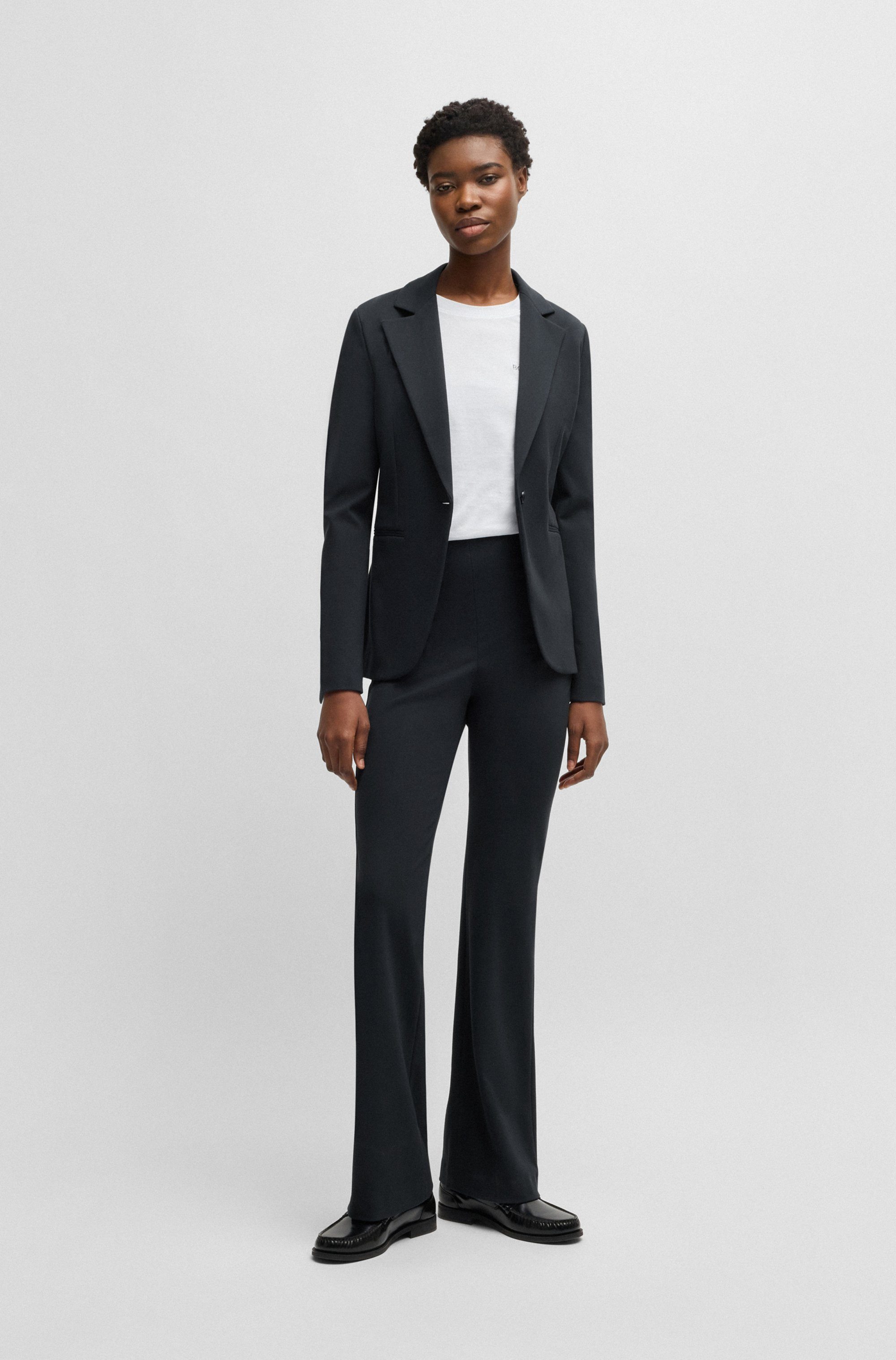 Boss Orange Geweven broek met zijrits, flared vorm, milano kwaliteit loungewear