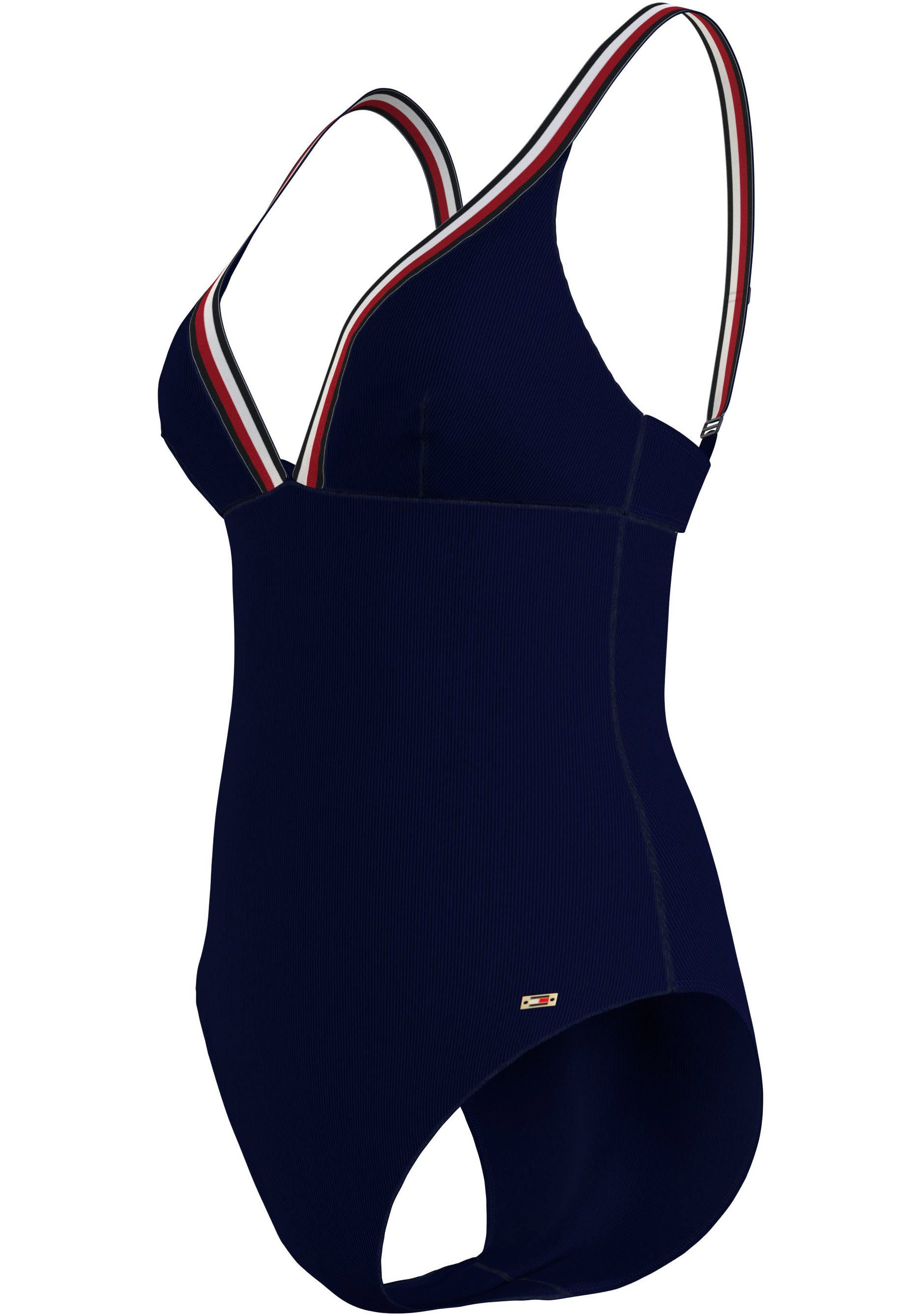 Tommy Hilfiger Swimwear Badpak TRIANGLE ONE PIECE RP met contrastkleurige randen