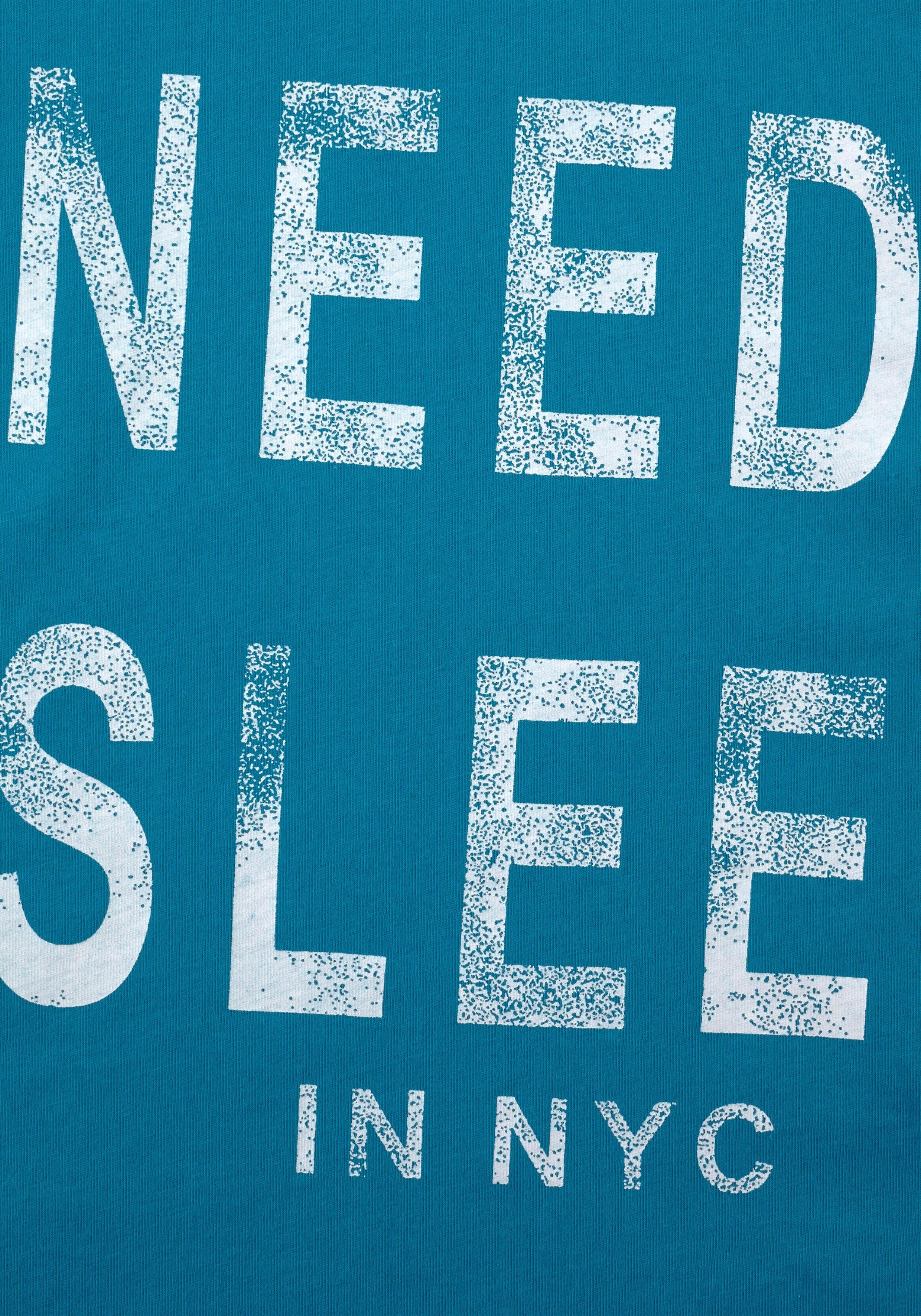AUTHENTIC LE JOGGER Pyjama Pyjama met spreuk "Wie heeft slaap nodig" (2-delig, 1 stuk)
