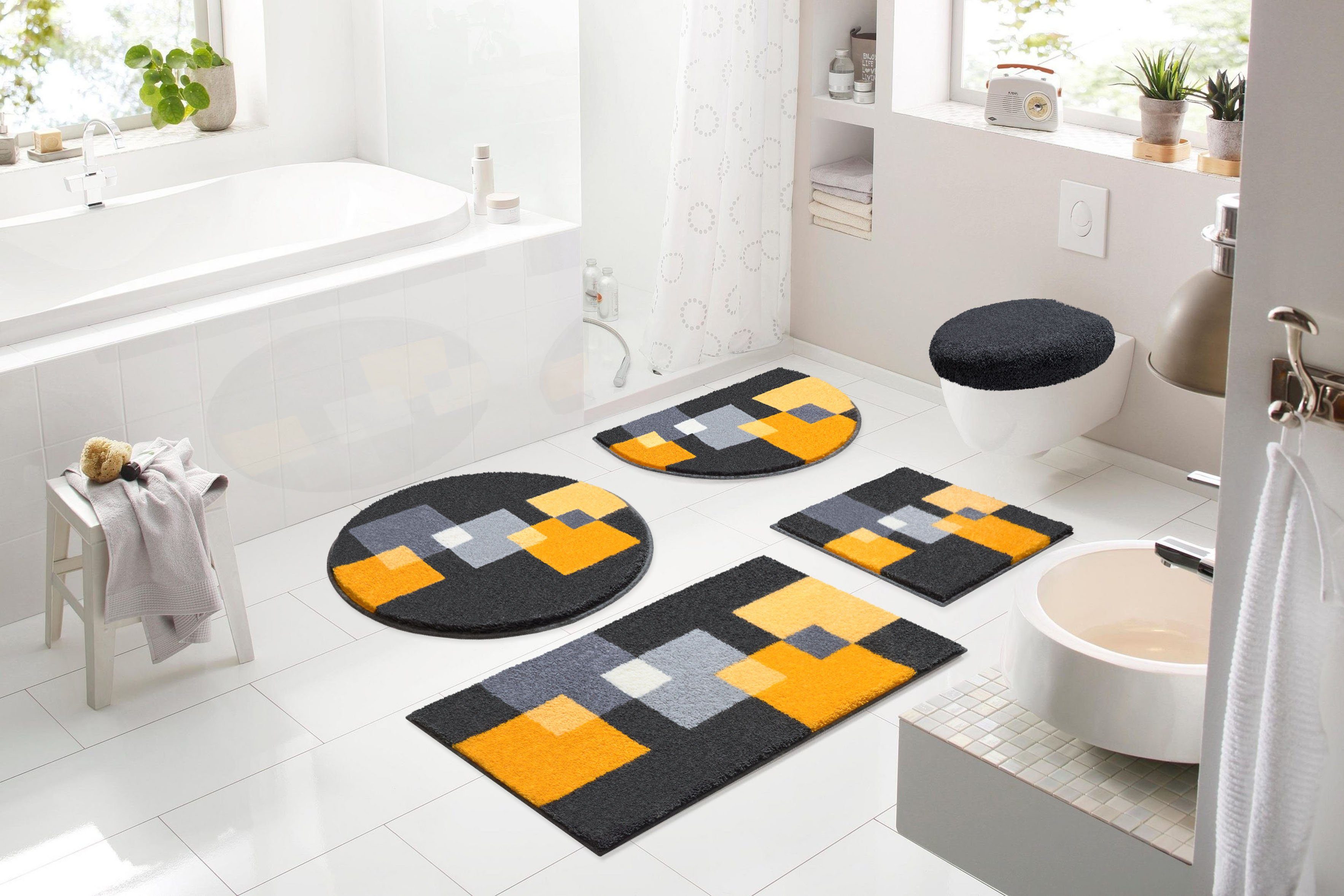 Grund Badmat Paxos geometrisch ontwerp, modern, fluffy, zachte pool, made in europe