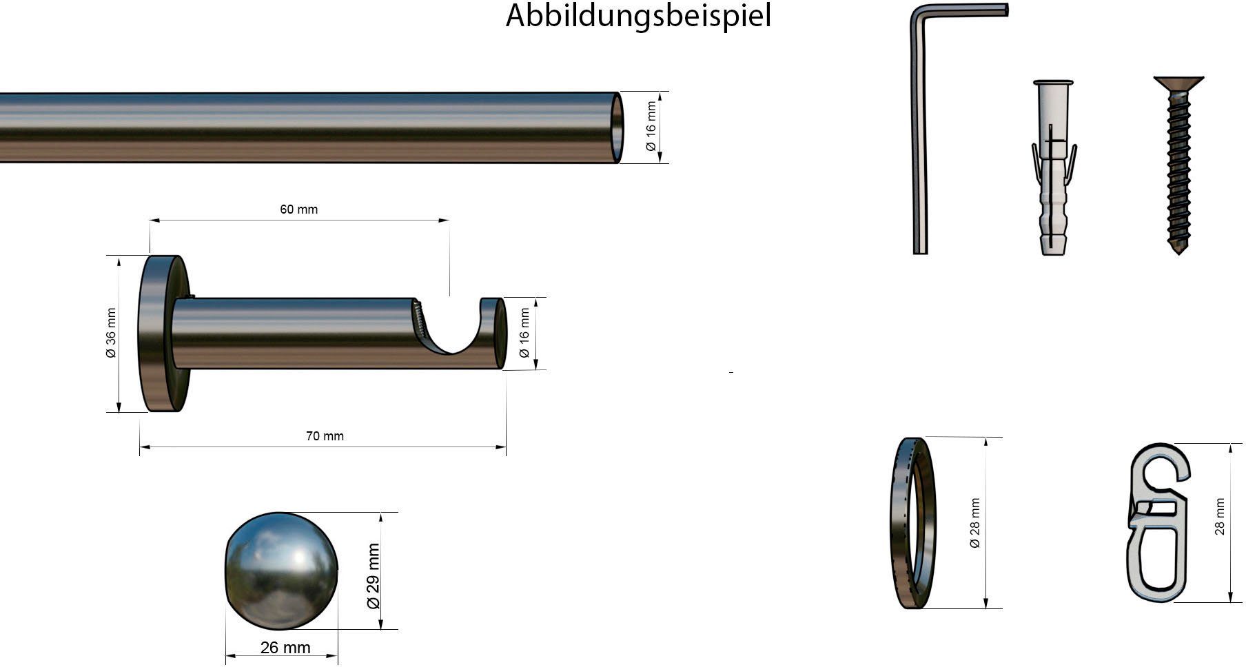 indeko Gordijnroede Formentor Complete set inclusief ringen en montagemateriaal (1 stuk)