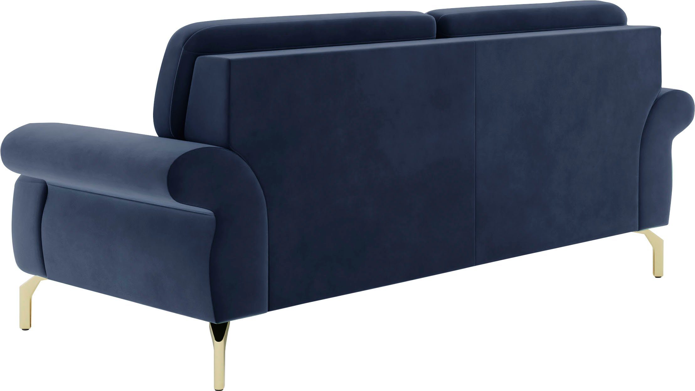 sit&more 2,5-zitsbank Orient 1 incl. 2 sierkussens met strassteentjes, goudkleurige metalen poten