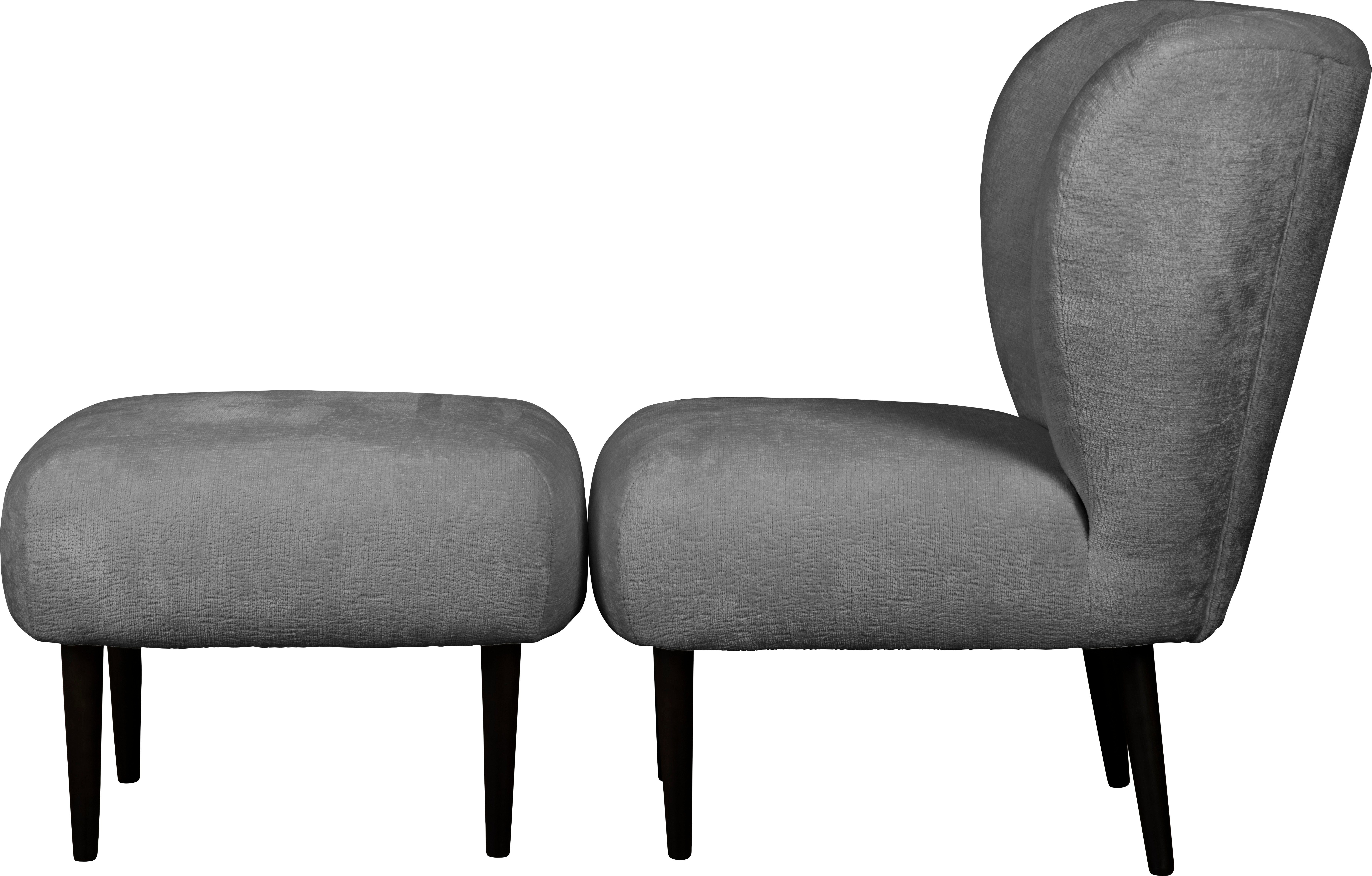 LeGer Home by Lena Gercke Fauteuil Dinah Knoopdetails op de achterkant, naar keuze met of zonder poef/voetenbank
