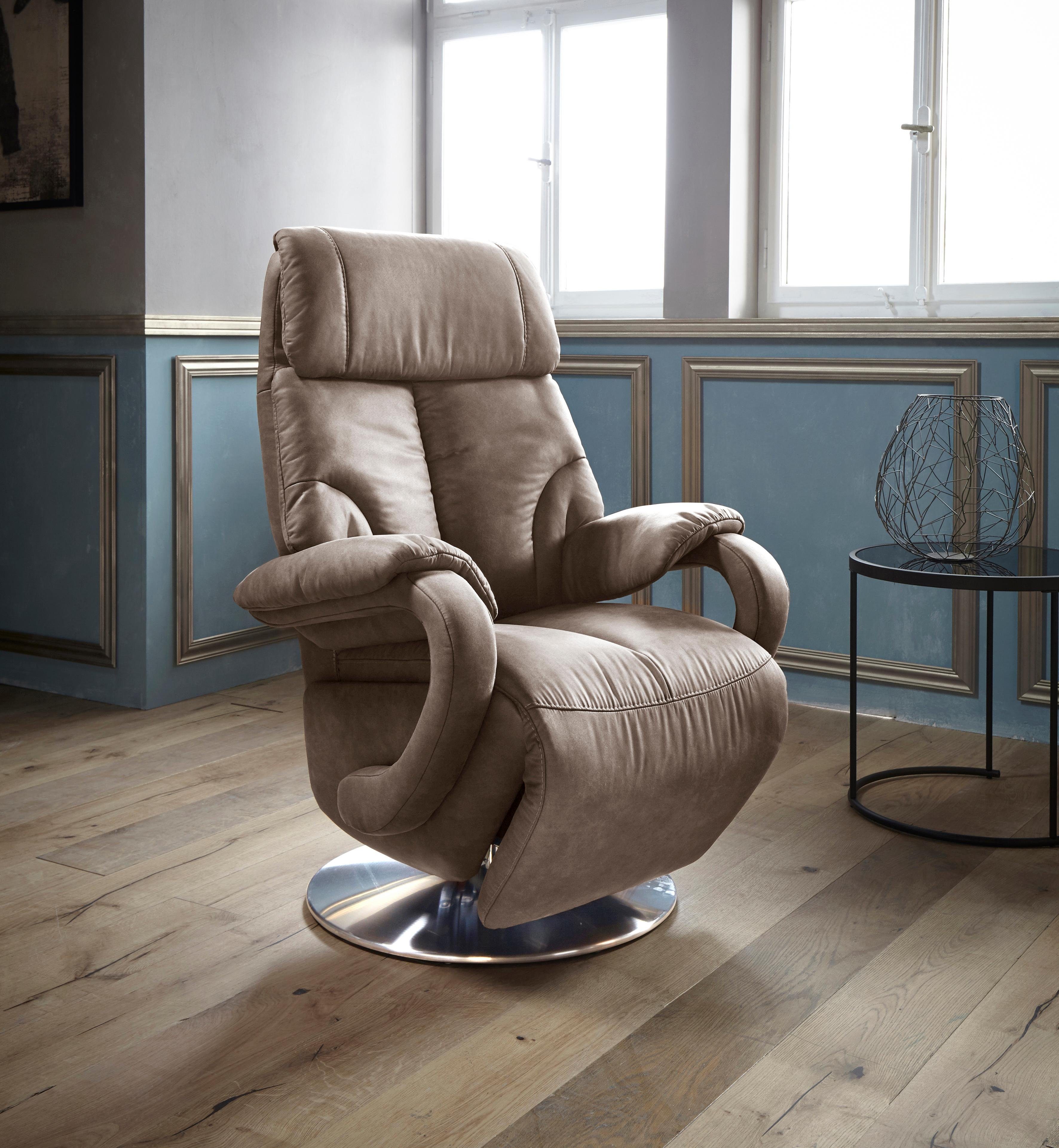sit&more Relaxfauteuil Invito in maat m, naar keuze met motor en opstahulp (set) tv-fauteuils maat Luxe-microvezel bruin