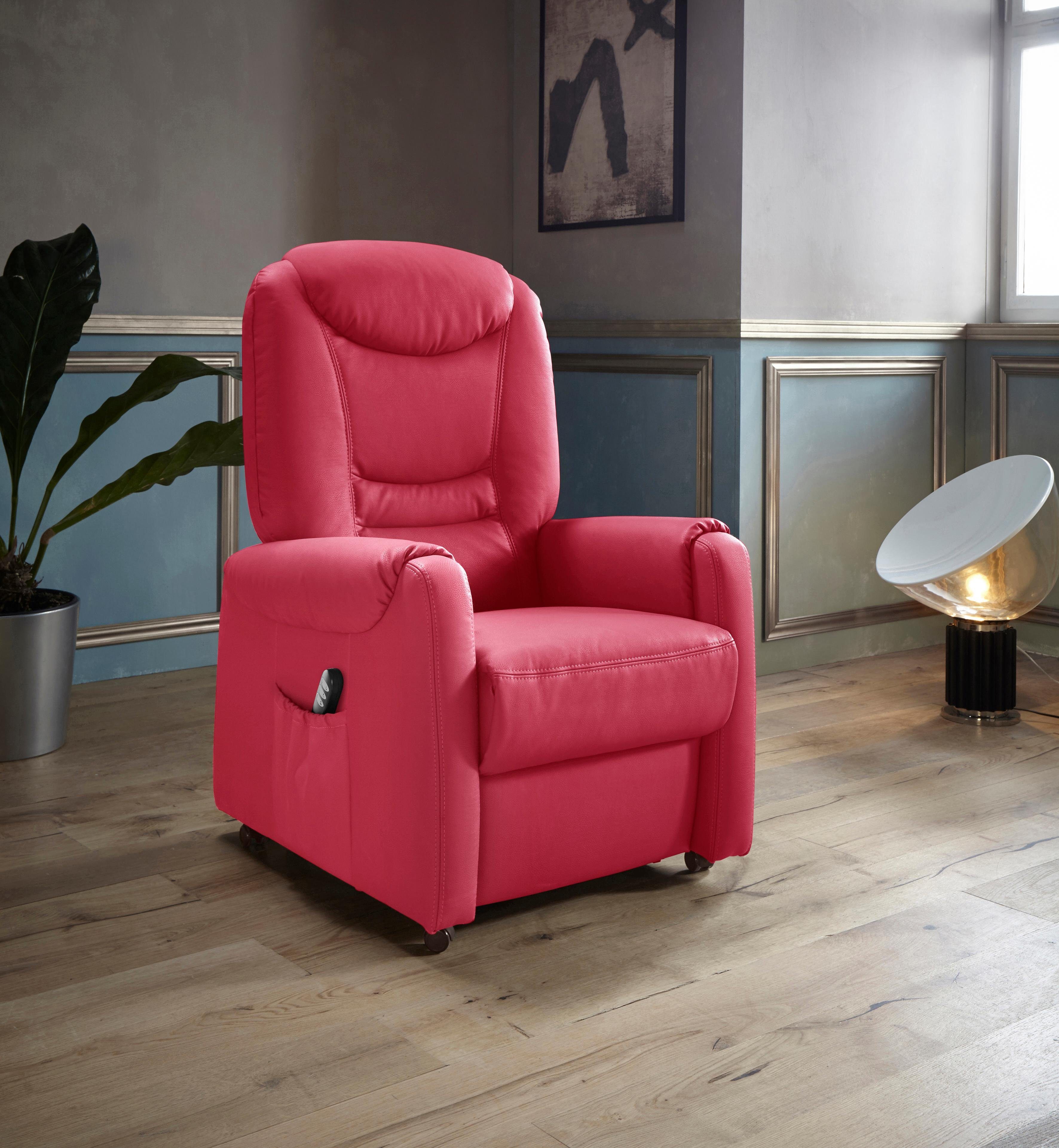 sit&more Relaxfauteuil Morten in maat m, naar keuze met motor en opstahulp (set) tv-fauteuils rood