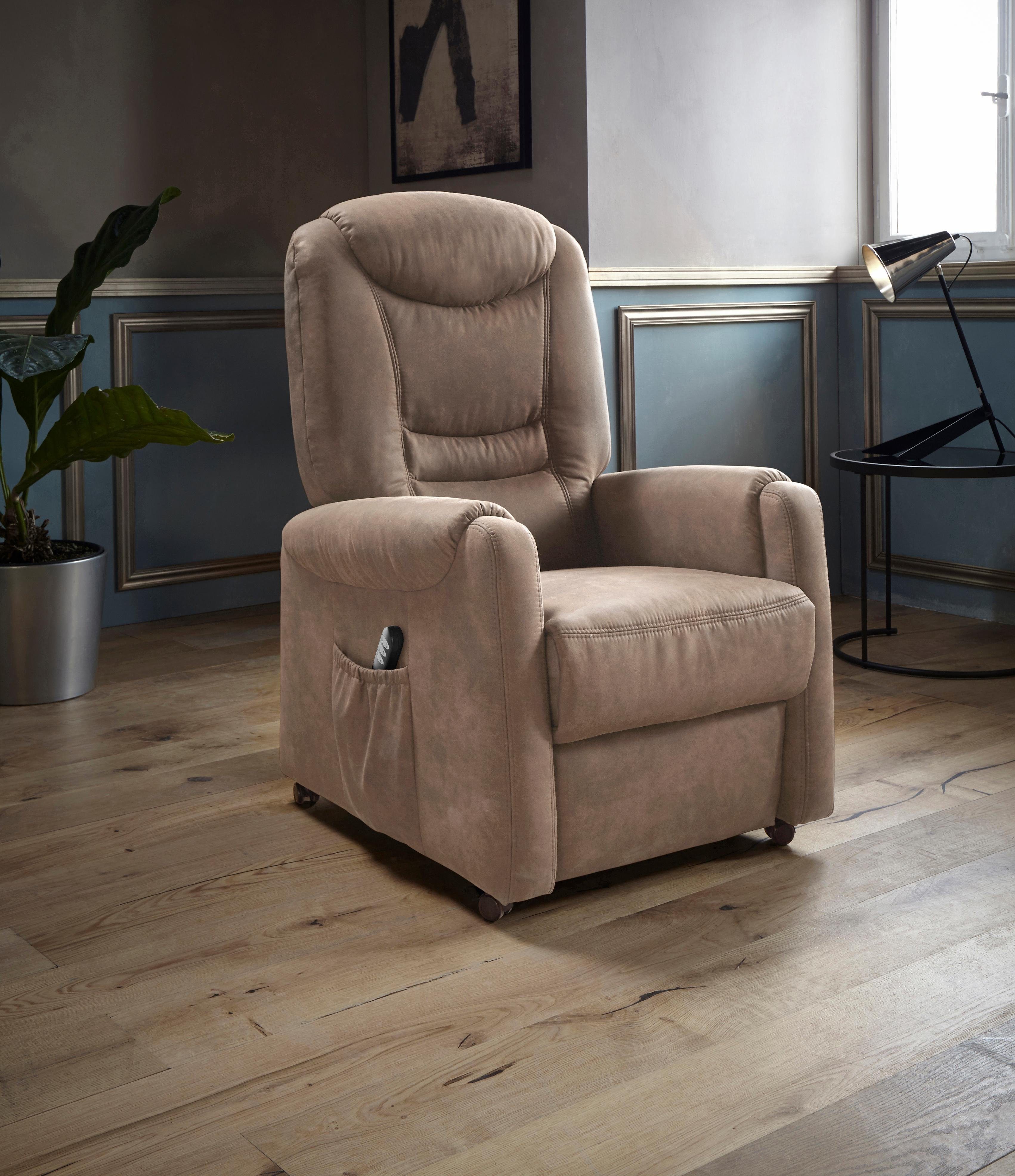 sit&more Relaxfauteuil Morten in mt. s, naar keuze met motor en opstahulp (set) tv-fauteuils maat Luxe-microvezel wit