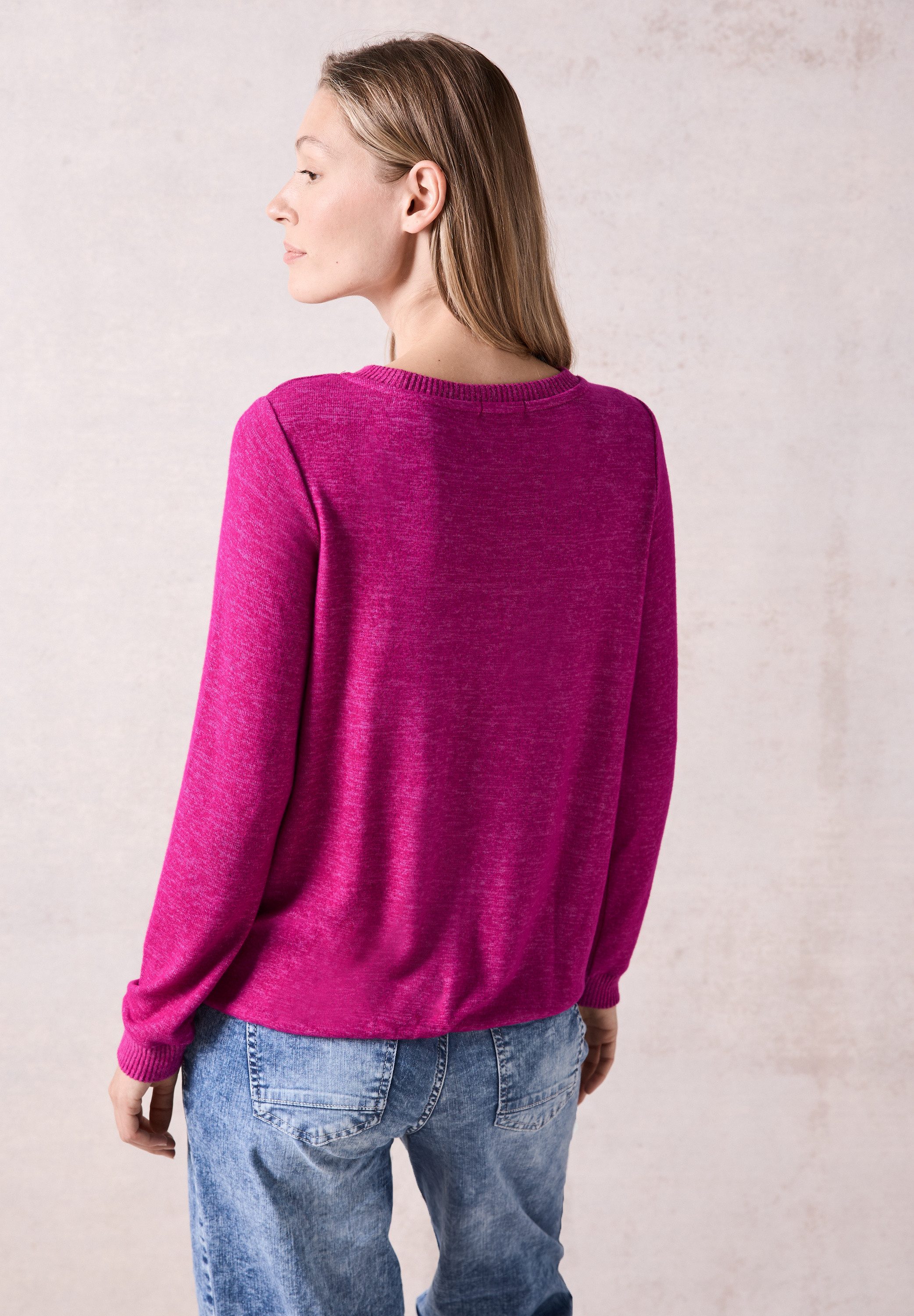 Cecil Shirt met lange mouwen in gemêleerde look