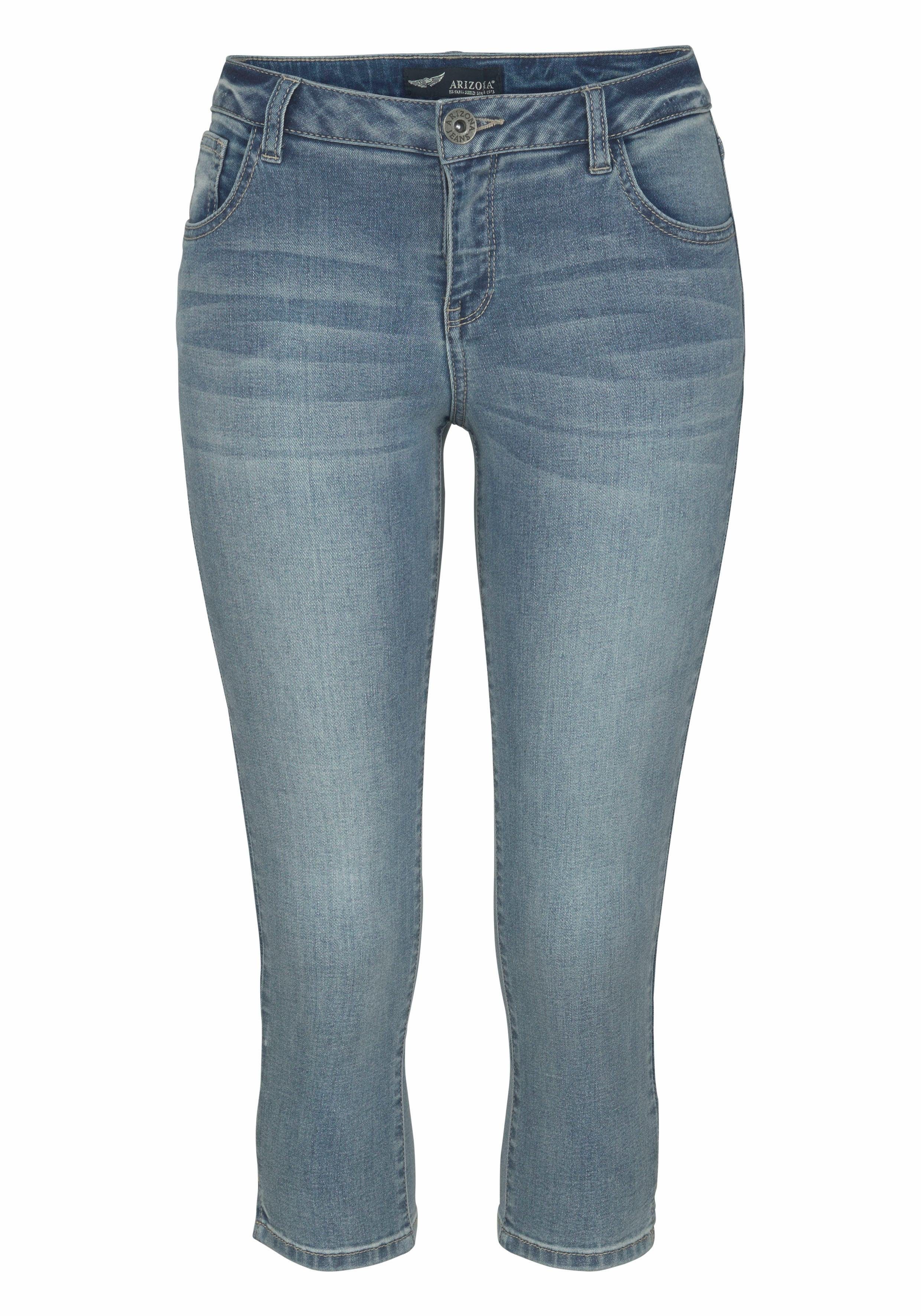 Arizona Capri jeans Ultra Stretch extra-strakke snit, modieuze beenafsluiting met split