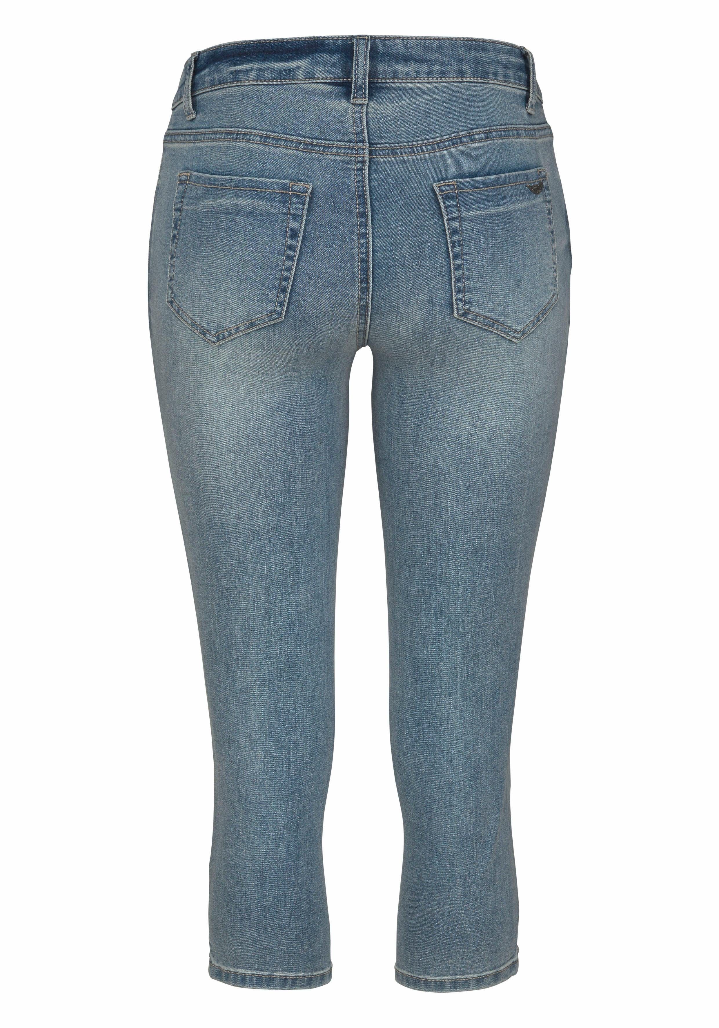 Arizona Capri jeans Ultra Stretch extra-strakke snit, modieuze beenafsluiting met split