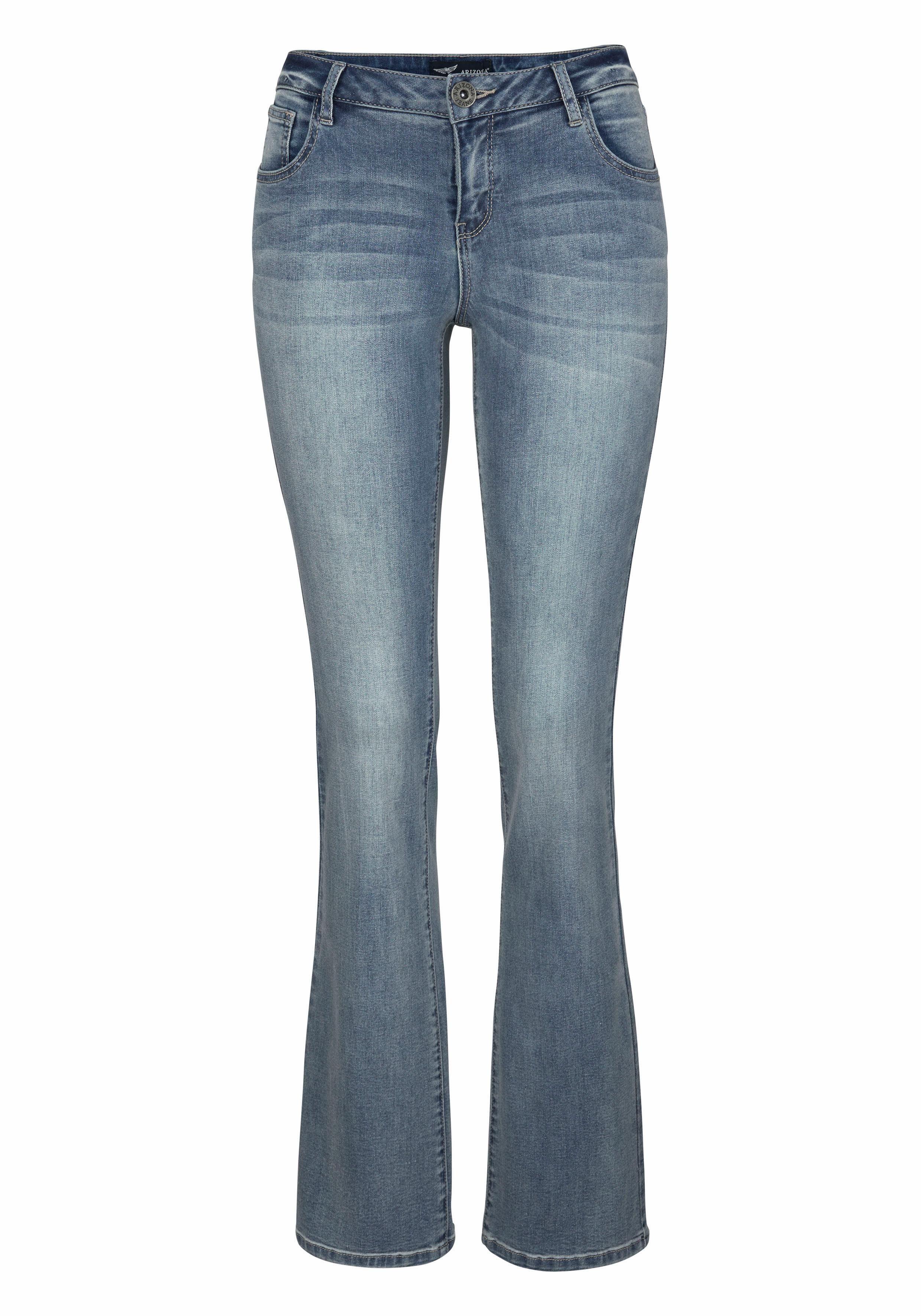 Arizona Bootcut jeans Ultra Stretch normale pasvorm, baby-bootcut, used-look-wassing
