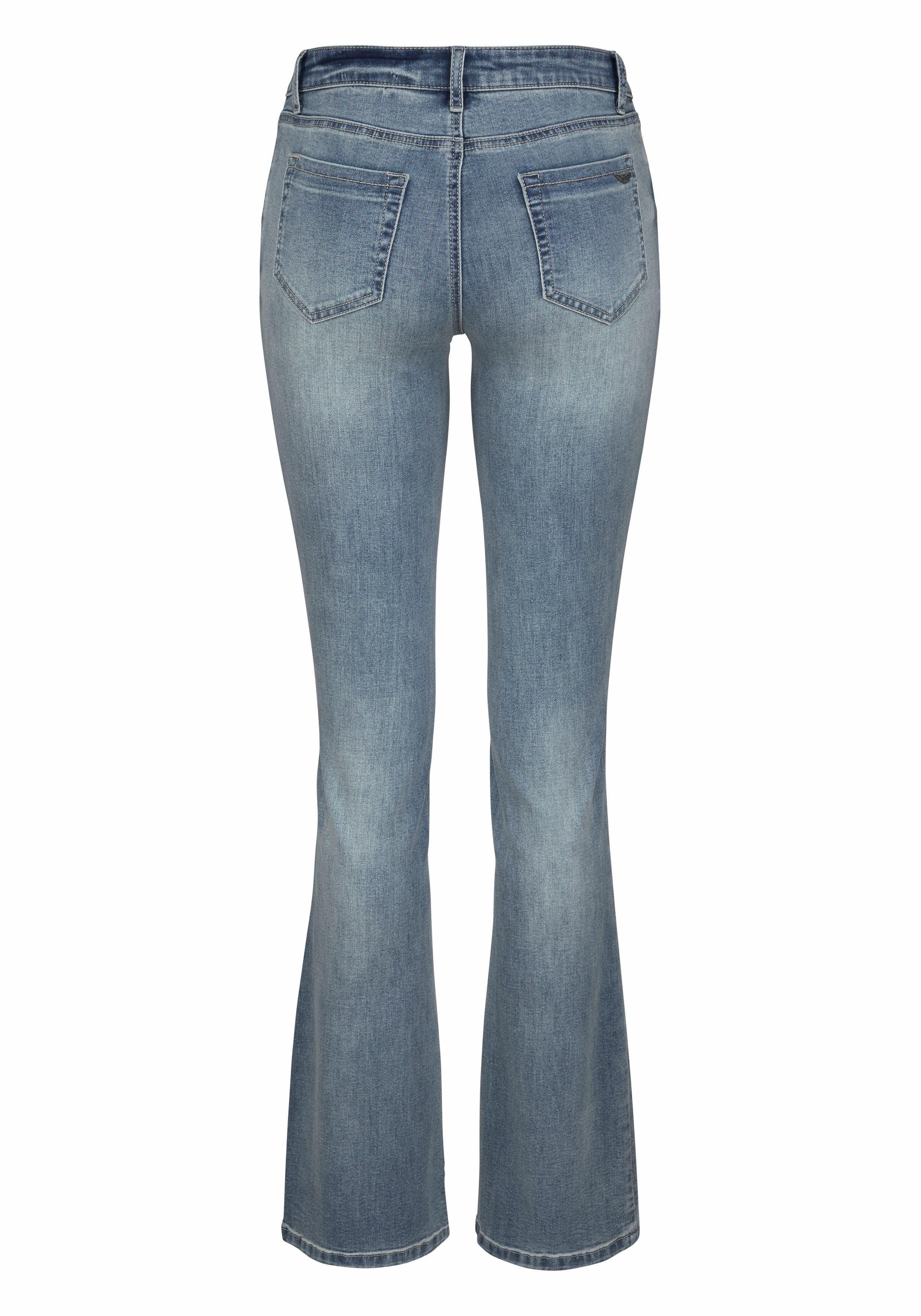 Arizona Bootcut jeans Ultra Stretch normale pasvorm, baby-bootcut, used-look-wassing