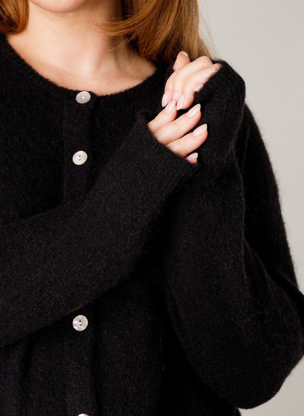 Base Level Curvy Cardigan Yulia met wol en knoopsluiting