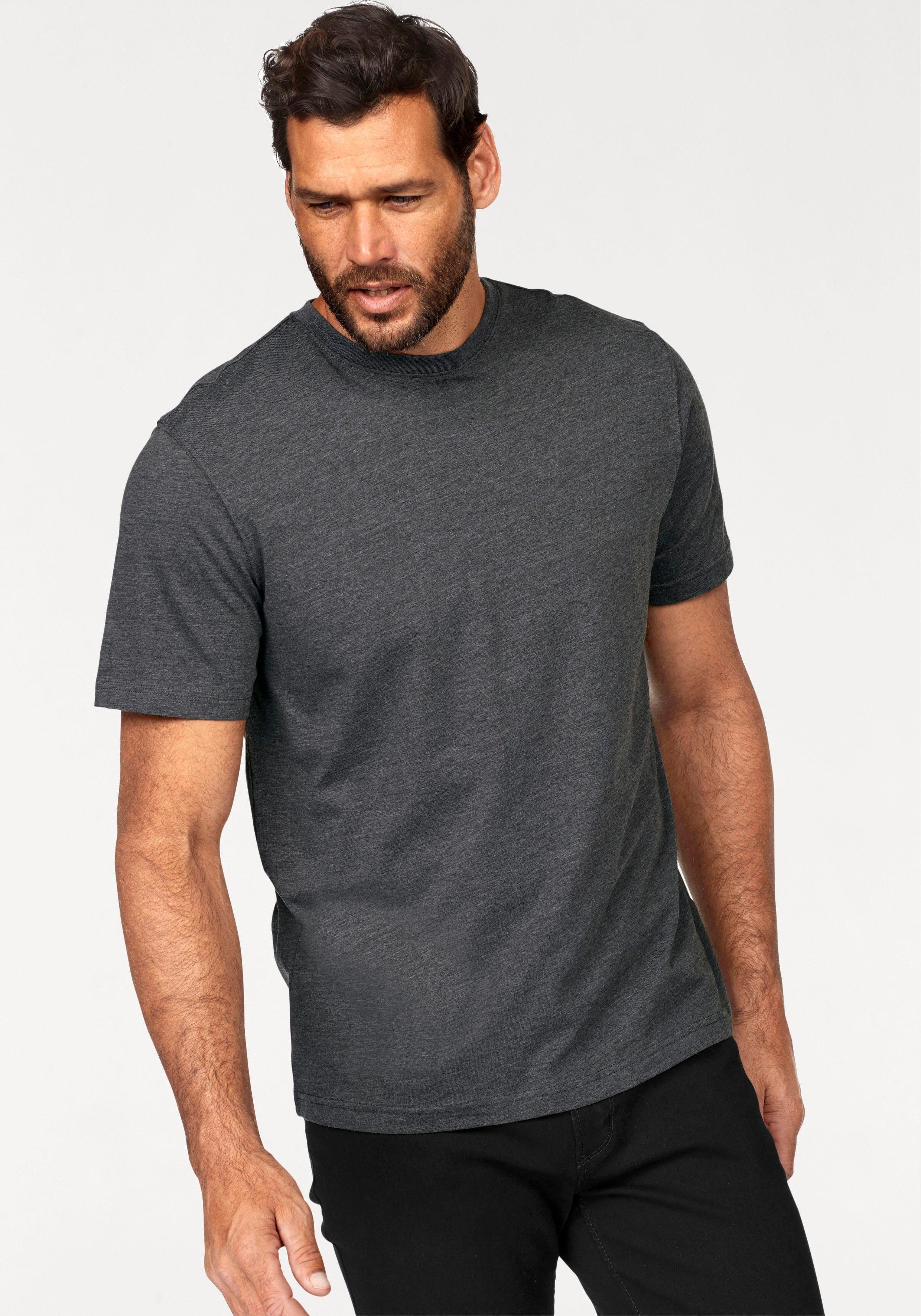 Man's World Shirt met ronde hals Korte mouwen, basic stijl, van katoenmix, 2-pack (2-delig, Set van 2)