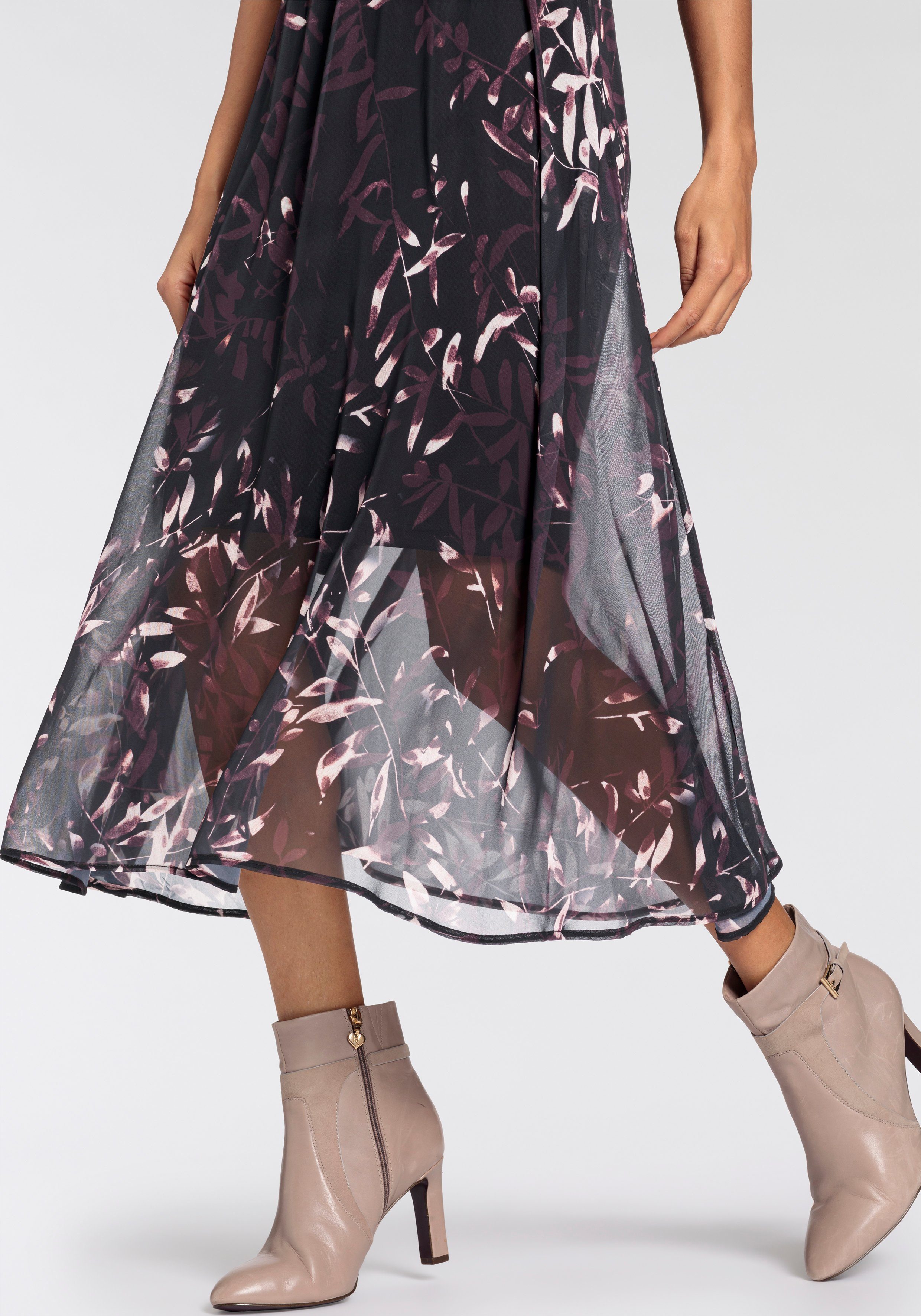 Laura Scott Chiffon jurk voor chique gelegenheden en casual vrijetijdlooks, kuitlang