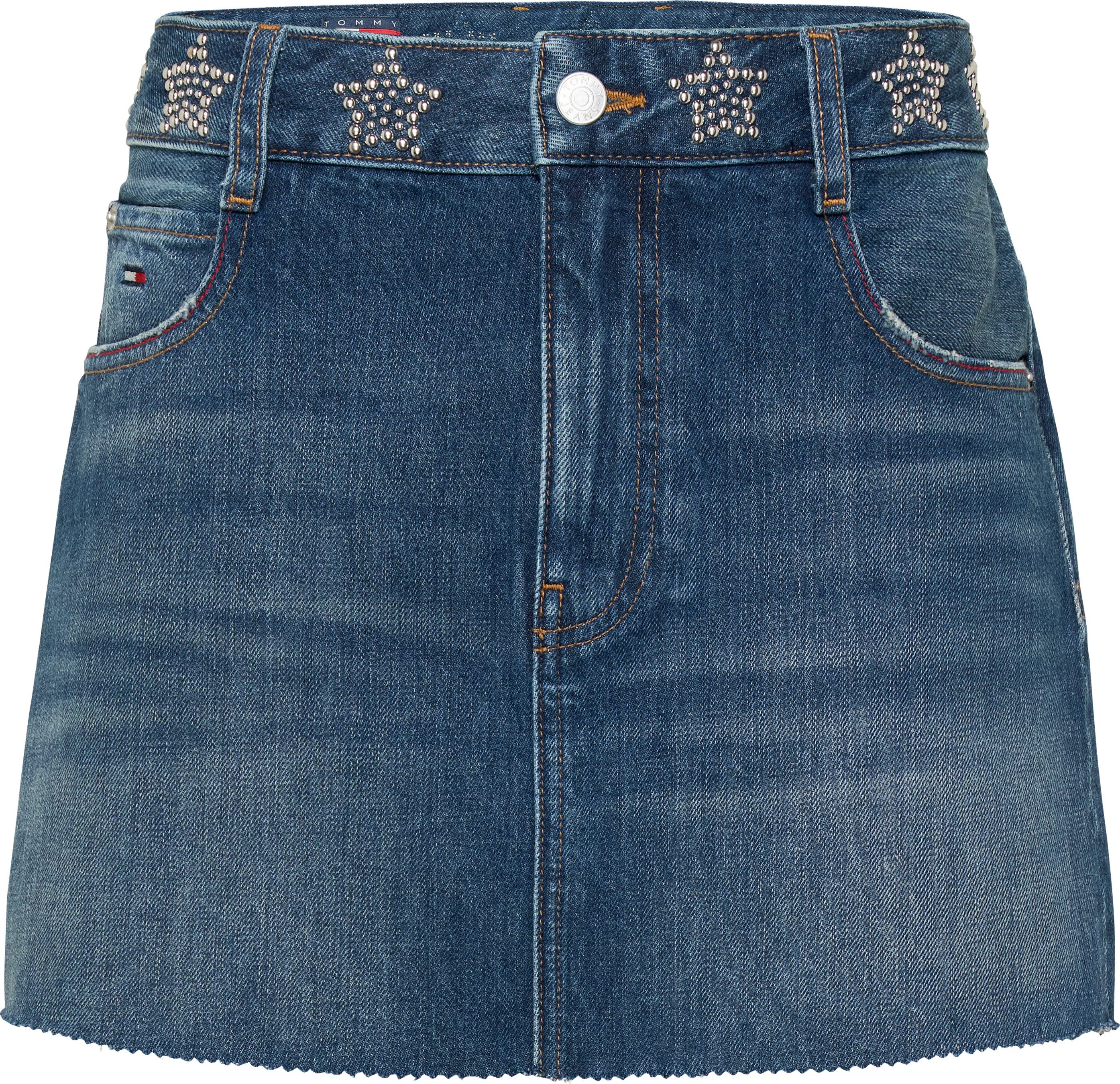 TOMMY JEANS rok STUDDED DENIM MINI SKIRT AI9057