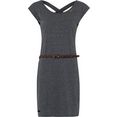 ragwear jerseyjurk sofia dress met lage ruglijn (2-delig, met een afneembare riem) grijs