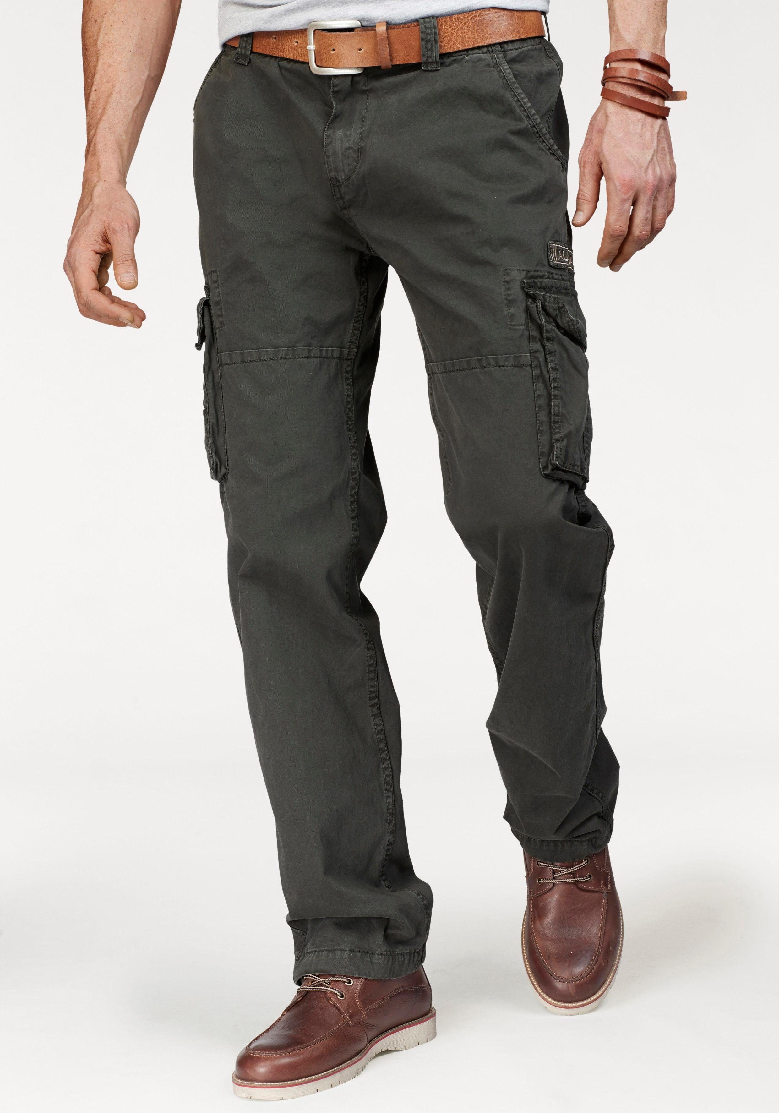 Alpha Industries Cargobroek Jet pant met zijcargozakken en koord aan de beenafsluiting heren cargobroeken maat 30 grijs