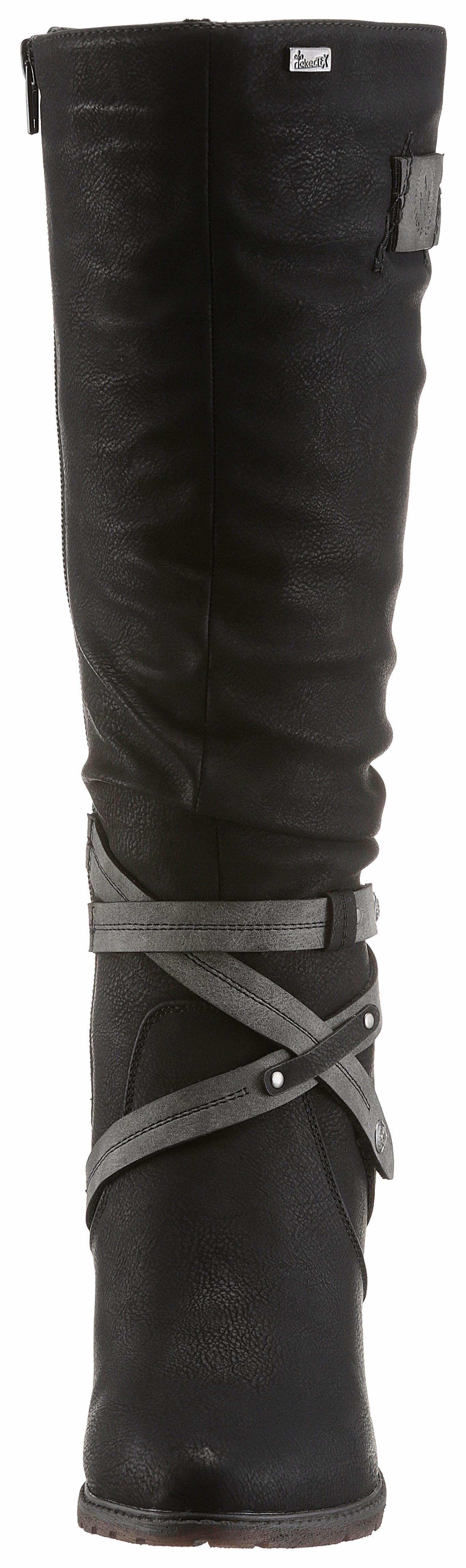 Rieker Winterlaarzen , blokhak, rieker tex-membraan, met stijlvolle decoratieve band