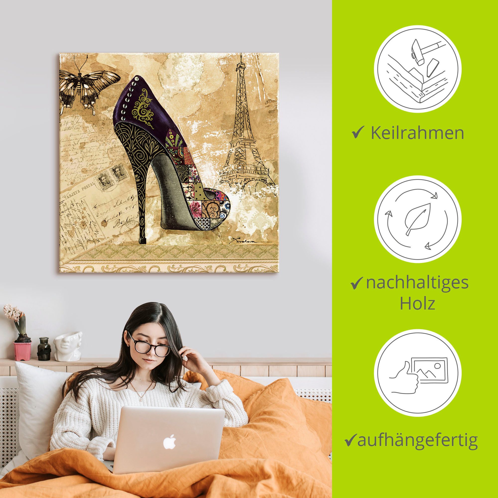 Artland Artprint Veranderende tijden IV - stiletto's als artprint van aluminium, artprint op linnen, muursticker of poster in verschillende maten