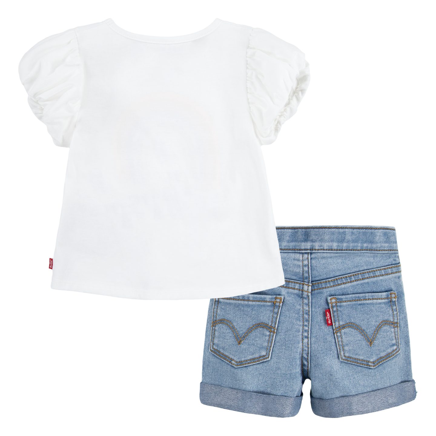 Levi's Kidswear Shirt short met regenboogprint, voor meisjes (set, 2-delig)