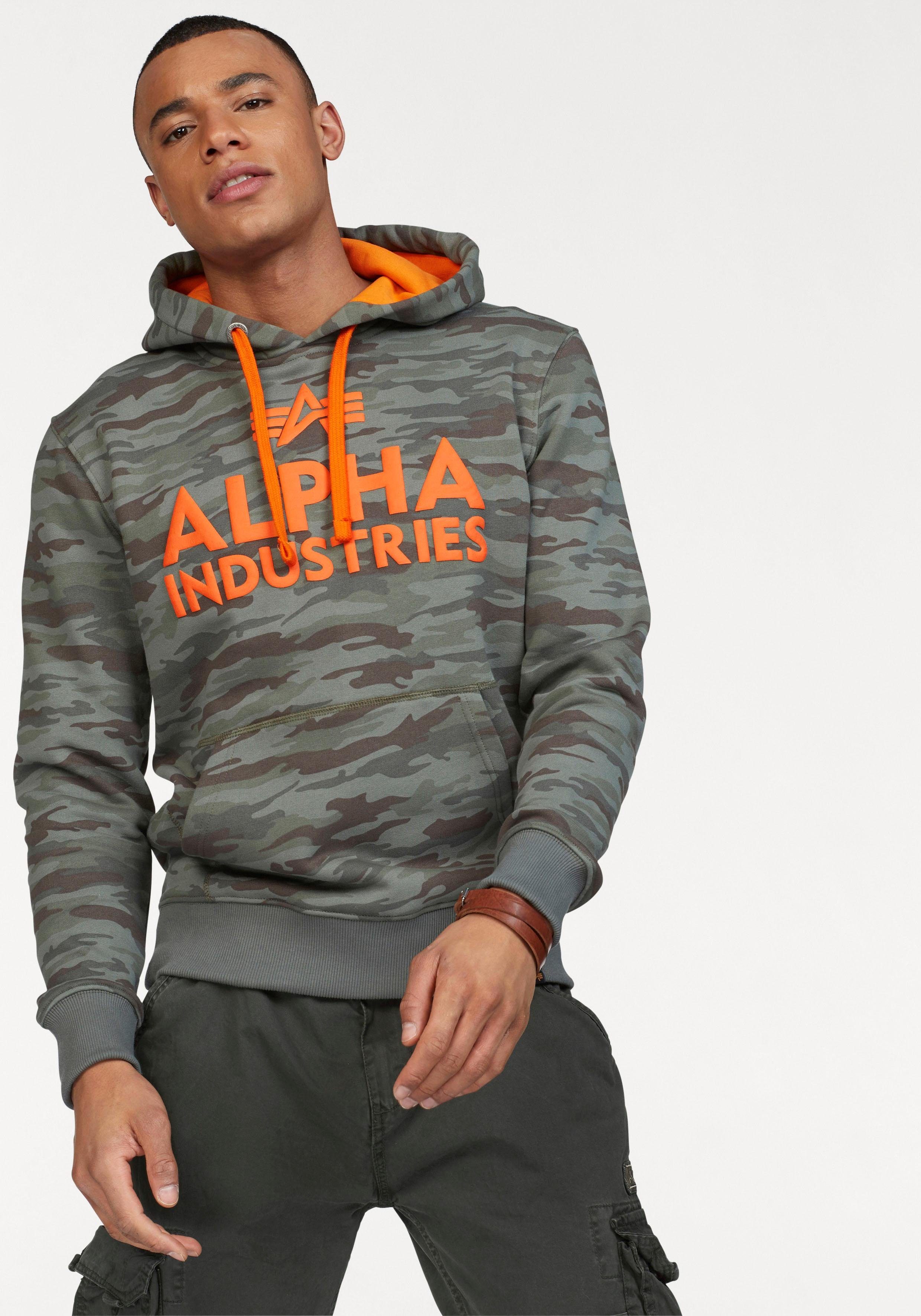 Alpha Industries NU 15% KORTING: ALPHA INDUSTRIES capuchonsweatshirt Foam Print Hoody