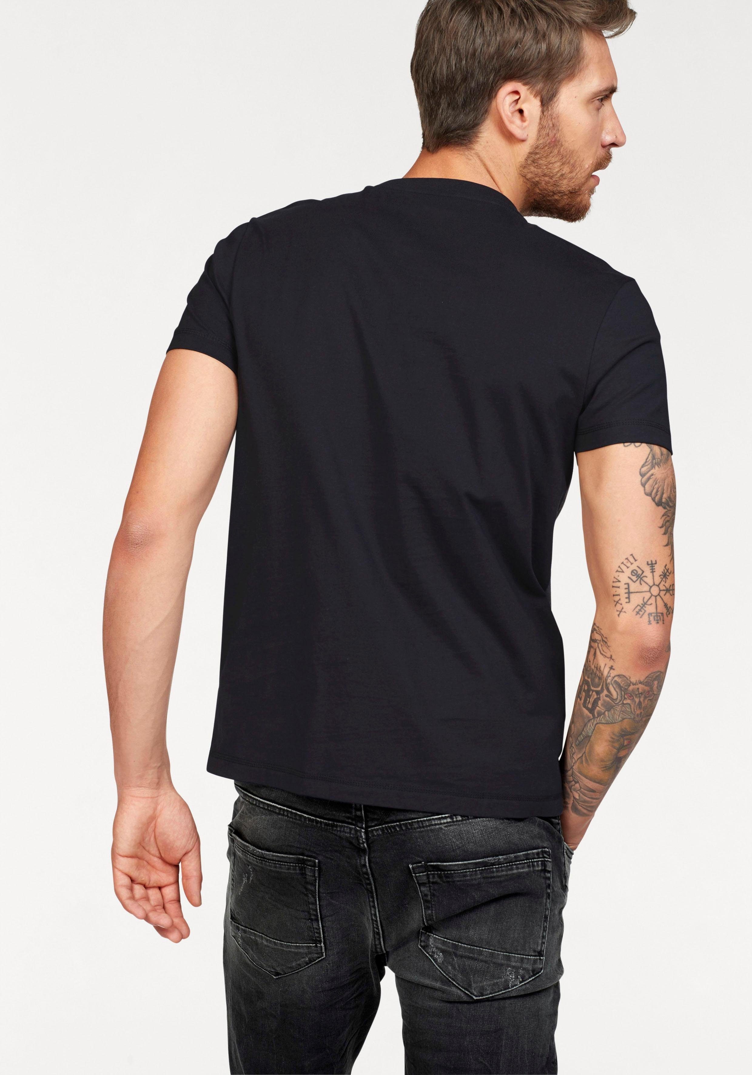Bruno Banani T-shirt korte mouw, smal gesneden, casual-stijl, van katoen