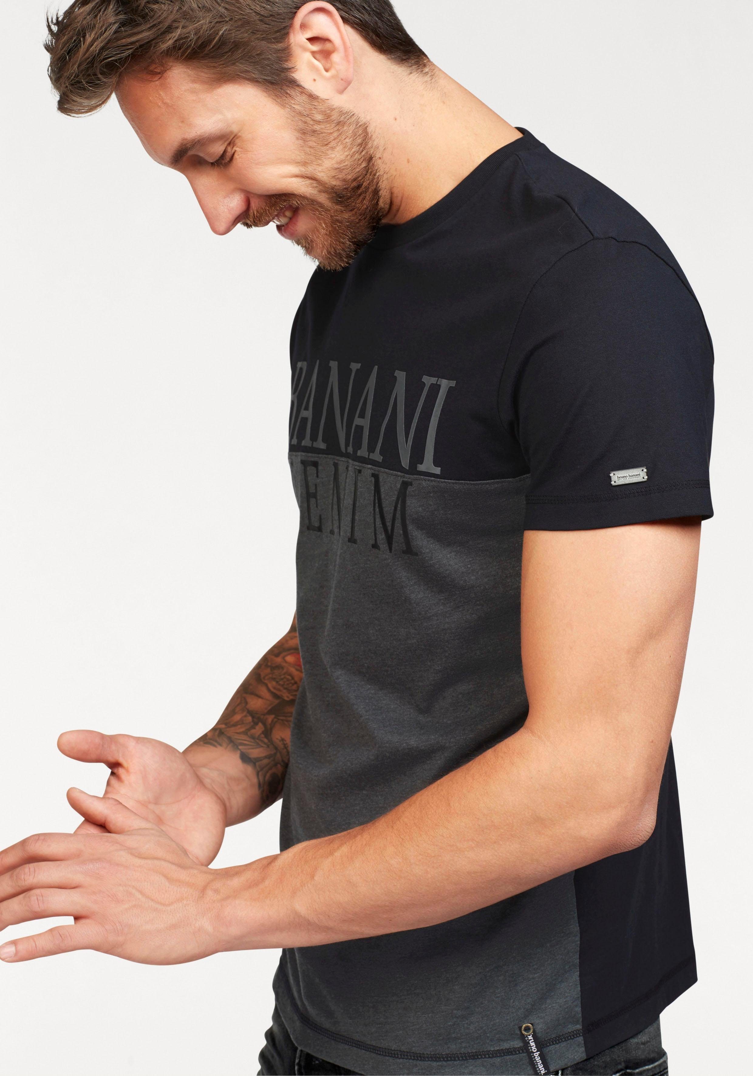 Bruno Banani T-shirt korte mouw, smal gesneden, casual-stijl, van katoen