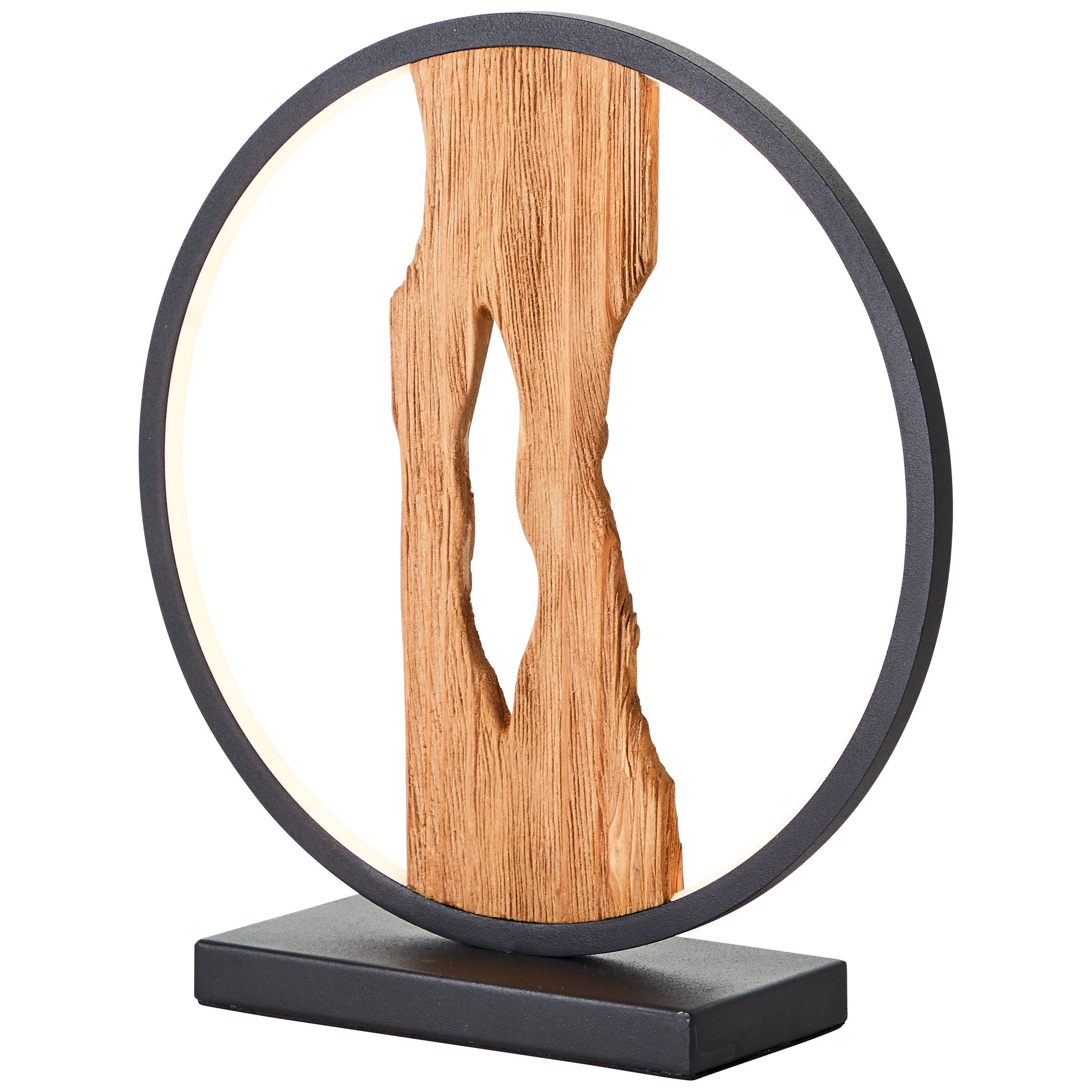 Brilliant Leuchten Led-tafellamp Chaumont Hoogte 28 cm, 850 lm, aluminium/metaal/hout, zwart/hout