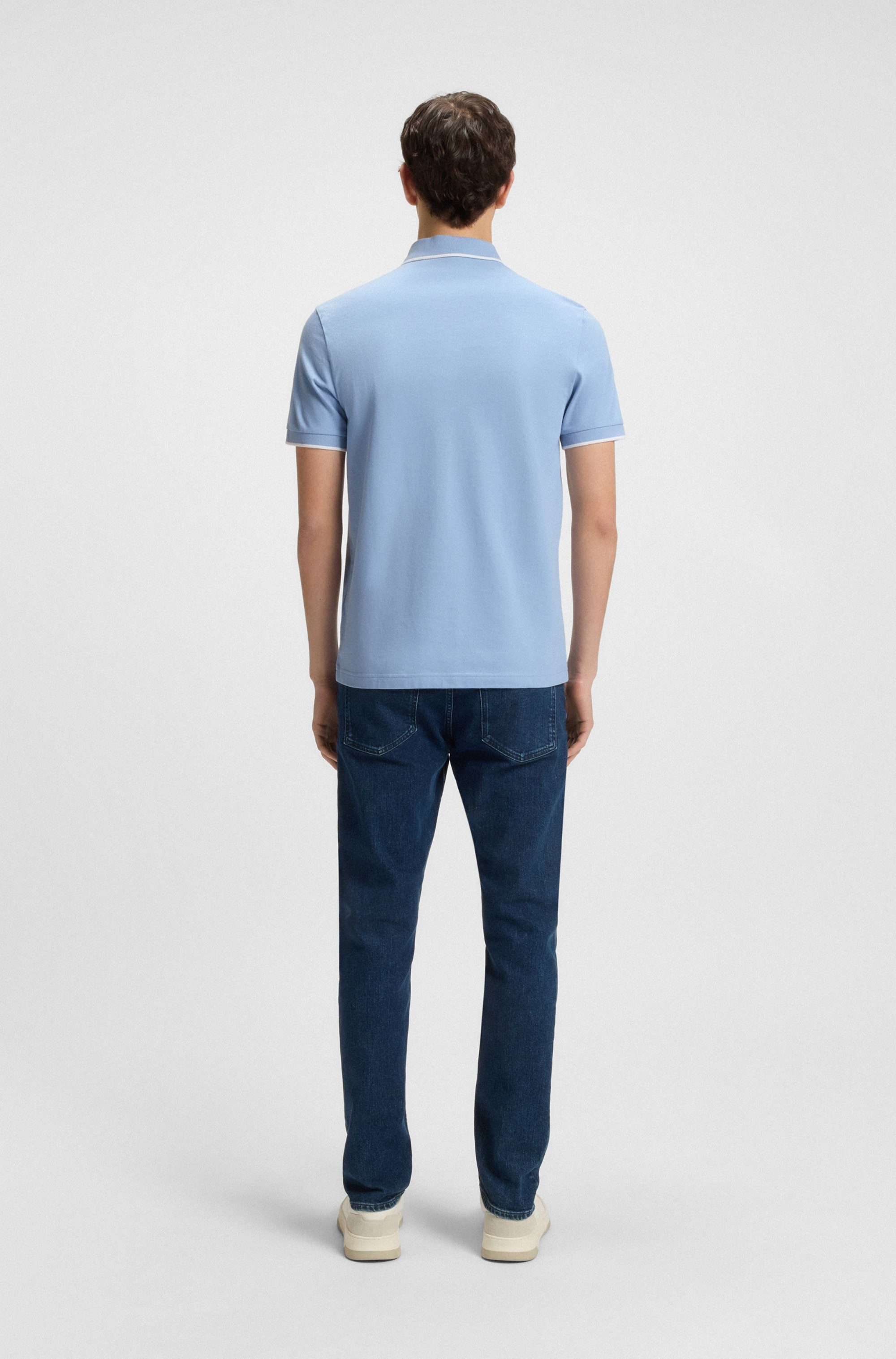 Boss Orange Poloshirt Passertip met boss badge