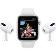 apple watch se gps + cellular, aluminium kast met sport loop 44 mm inclusief oplaadstation (magnetische oplaadkabel) blauw
